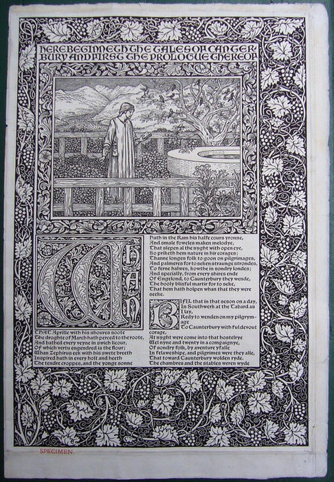 William Morris announces his 'pocket cathedral': a specimen leaf from the Kelmscott Chaucer