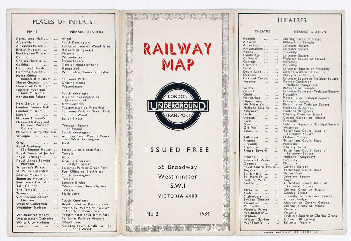 Beck's 1934 Passenger Map, No.2