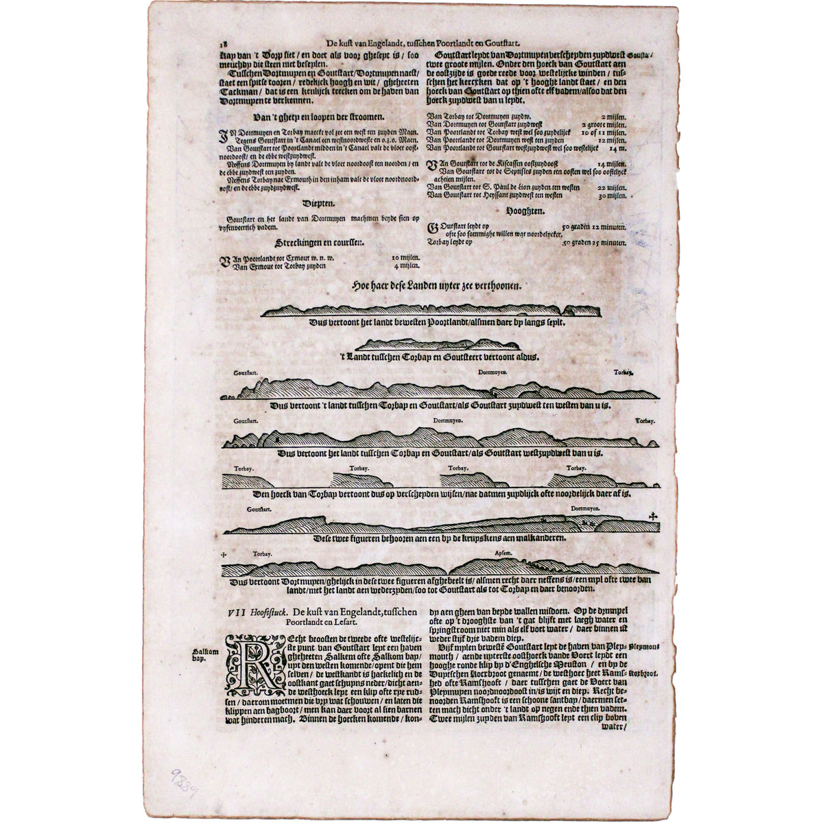 Blaeu's Chart of the Dorset Coast