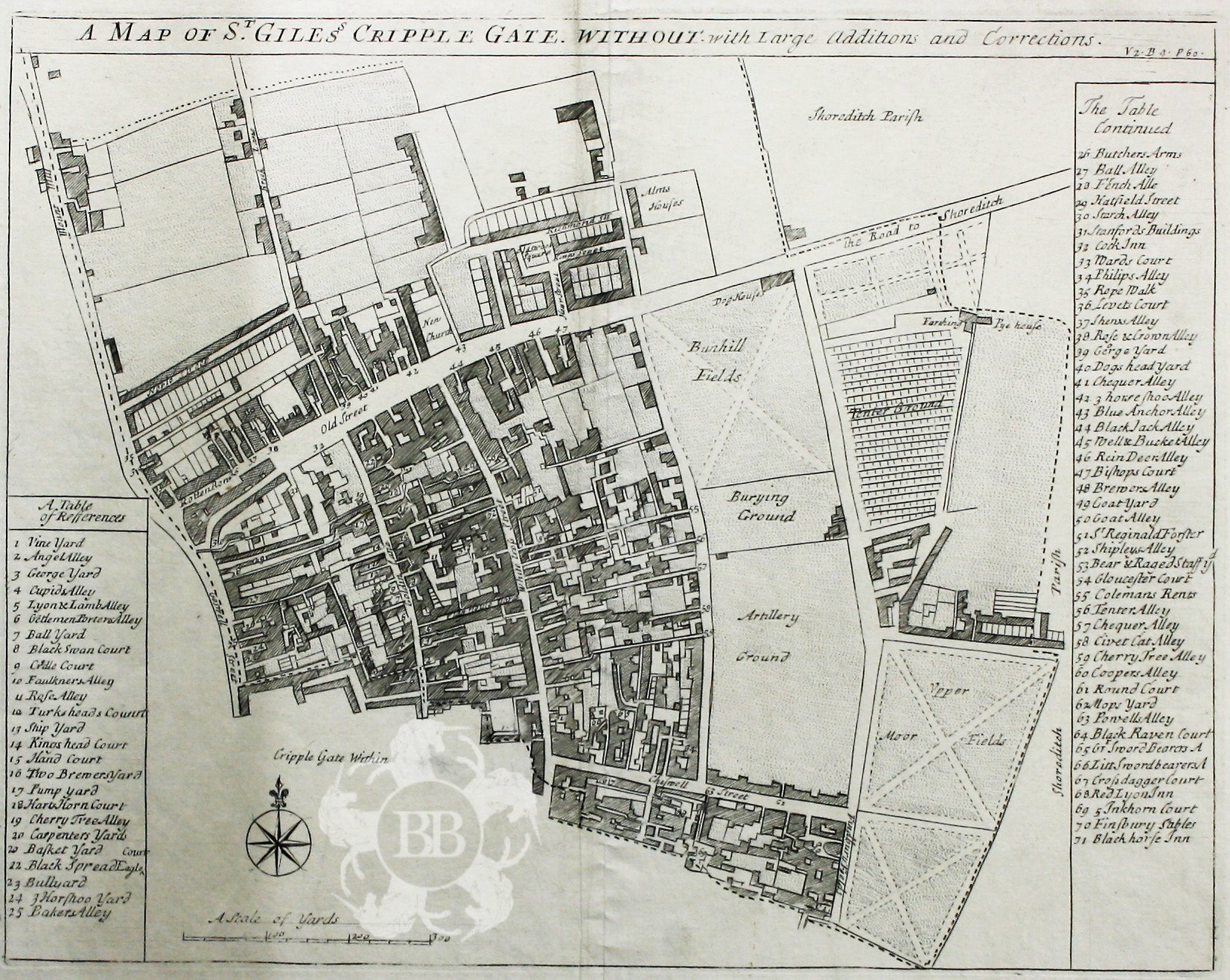 Blome’s Ward Plan of St Giles Cripplegate