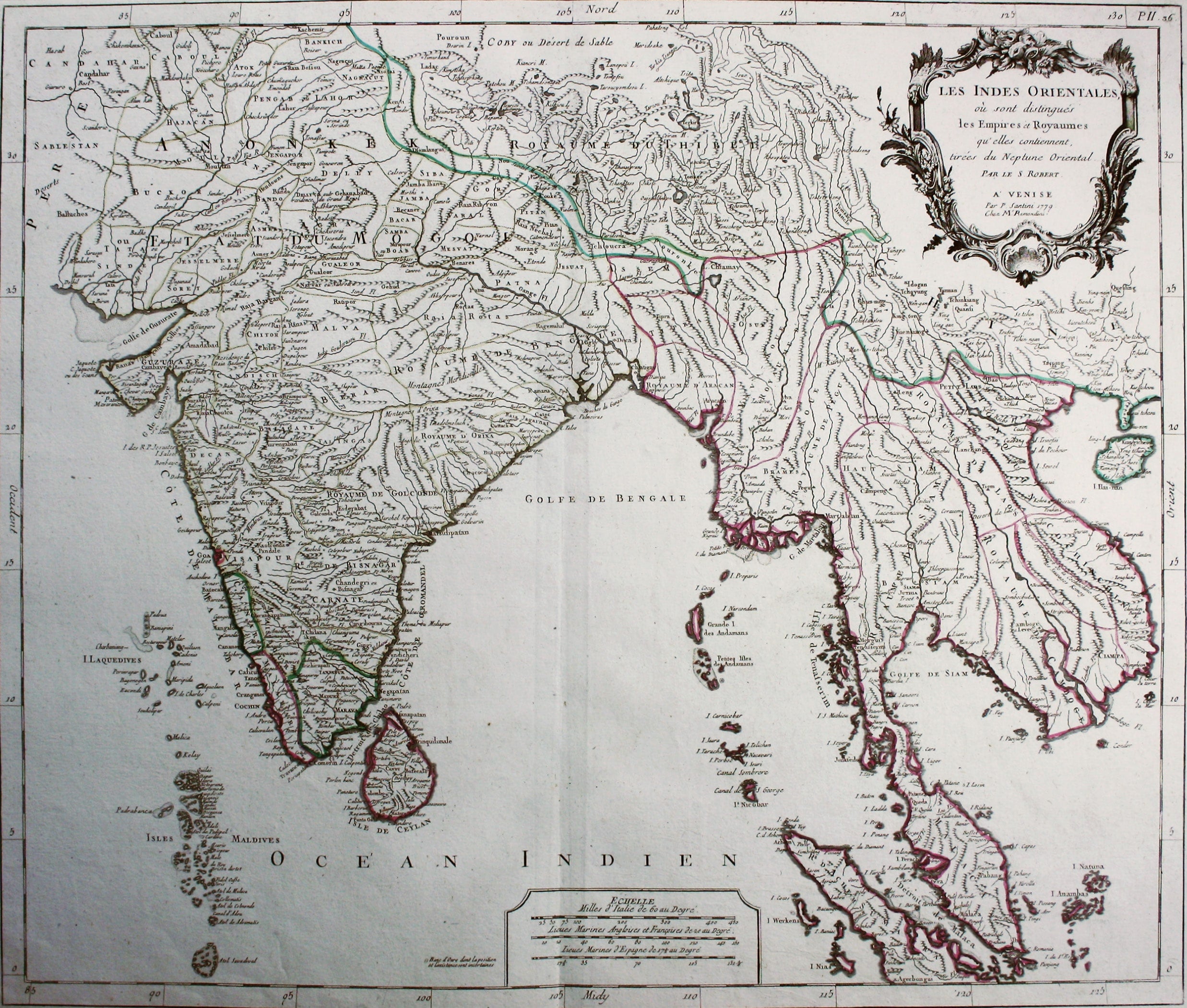 Santini’s Map of India & Southeast Asia
