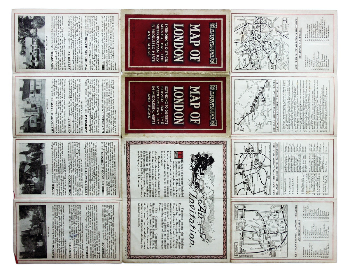 Metropolitan Railway & Connections Map, British Empire Exhibition Issue