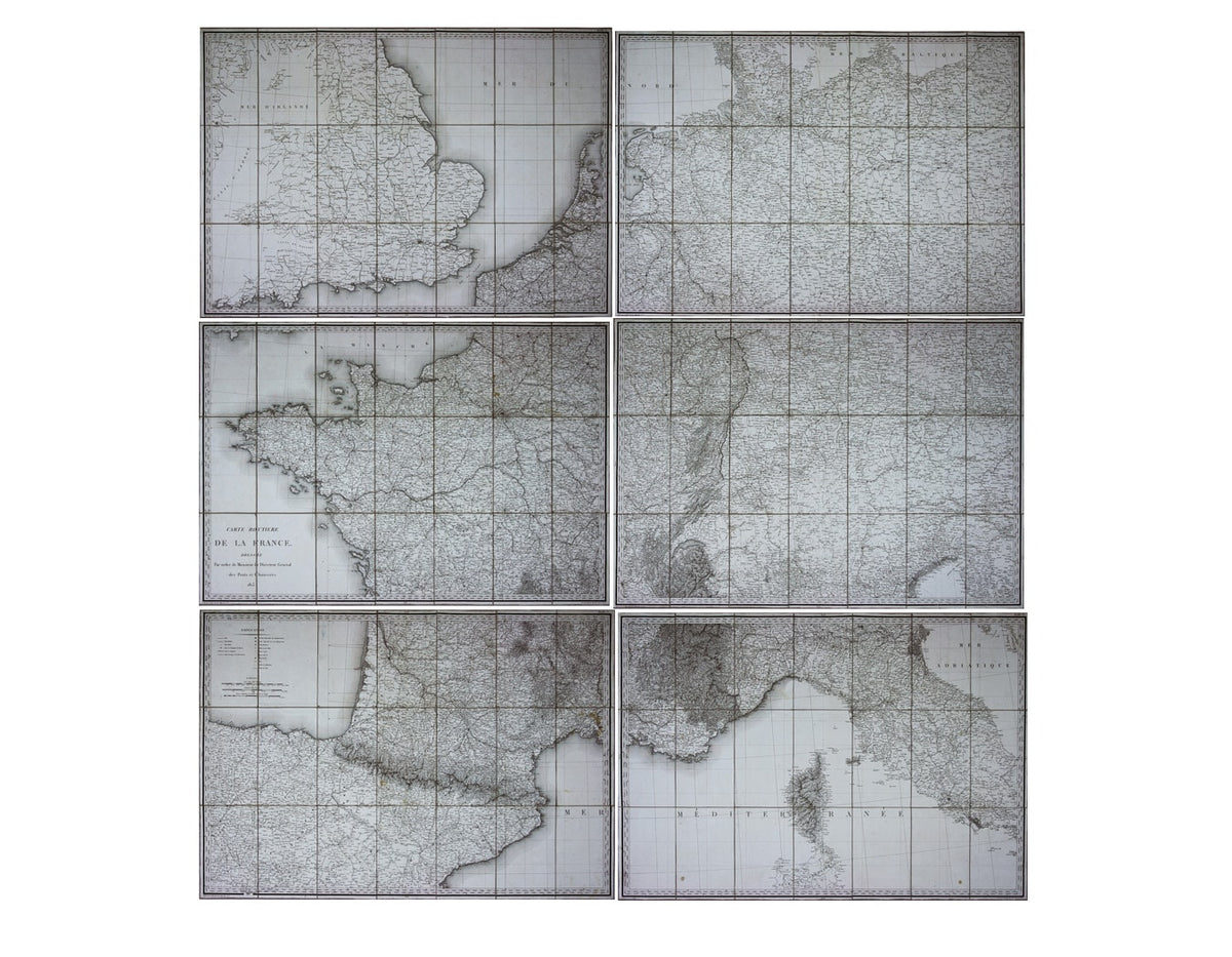 Napoleonic Road Map of France & The First French Empire