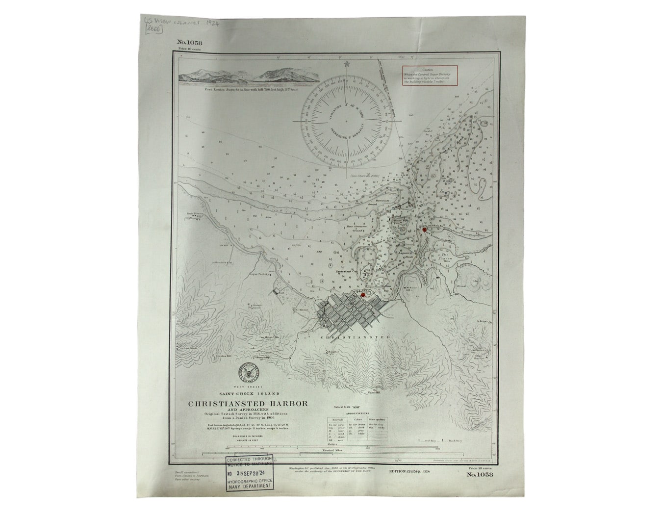 US Naval Chart of Christiansted, St Croix