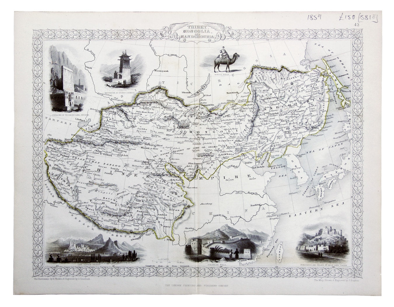 Tallis’ Map of Tibet, Mongolia & Manchuria