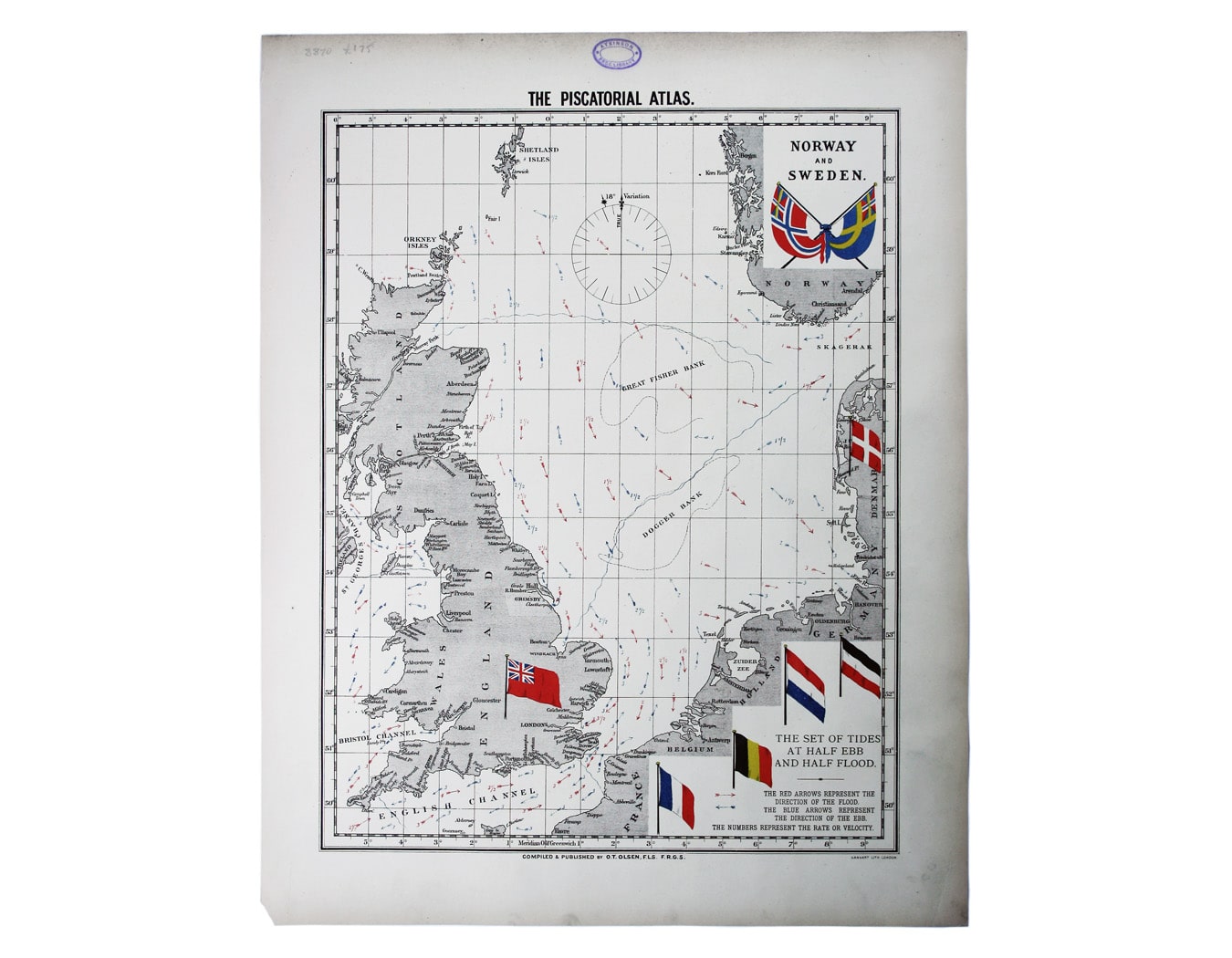 Olsen’s Chart of Tides in The North Sea & British Waters
