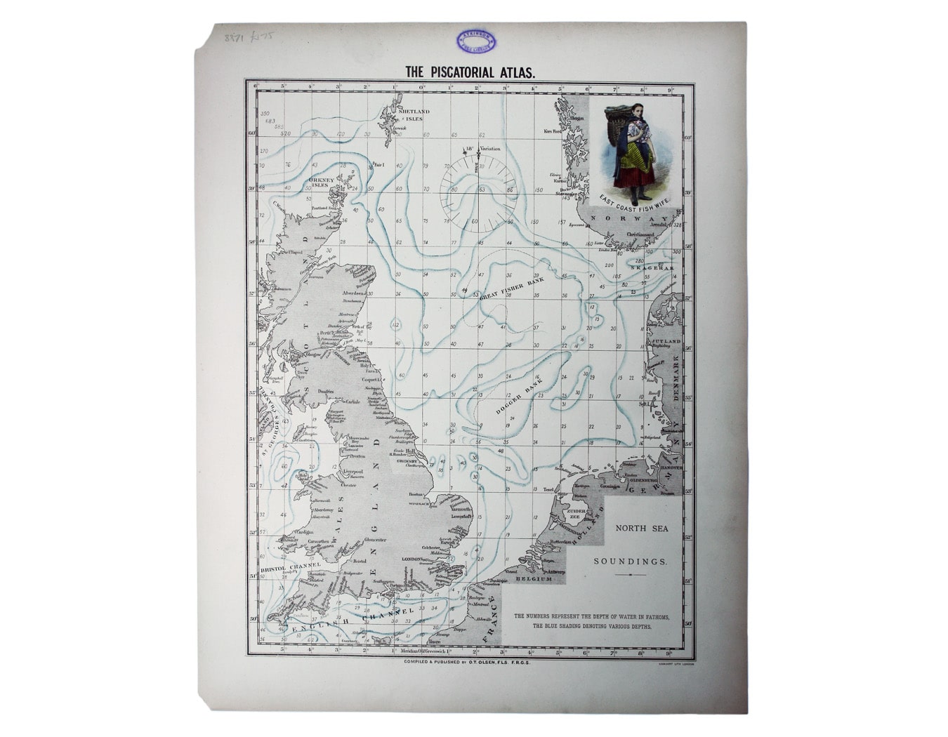 Olsen’s Chart of Soundings in The North Sea & British Waters