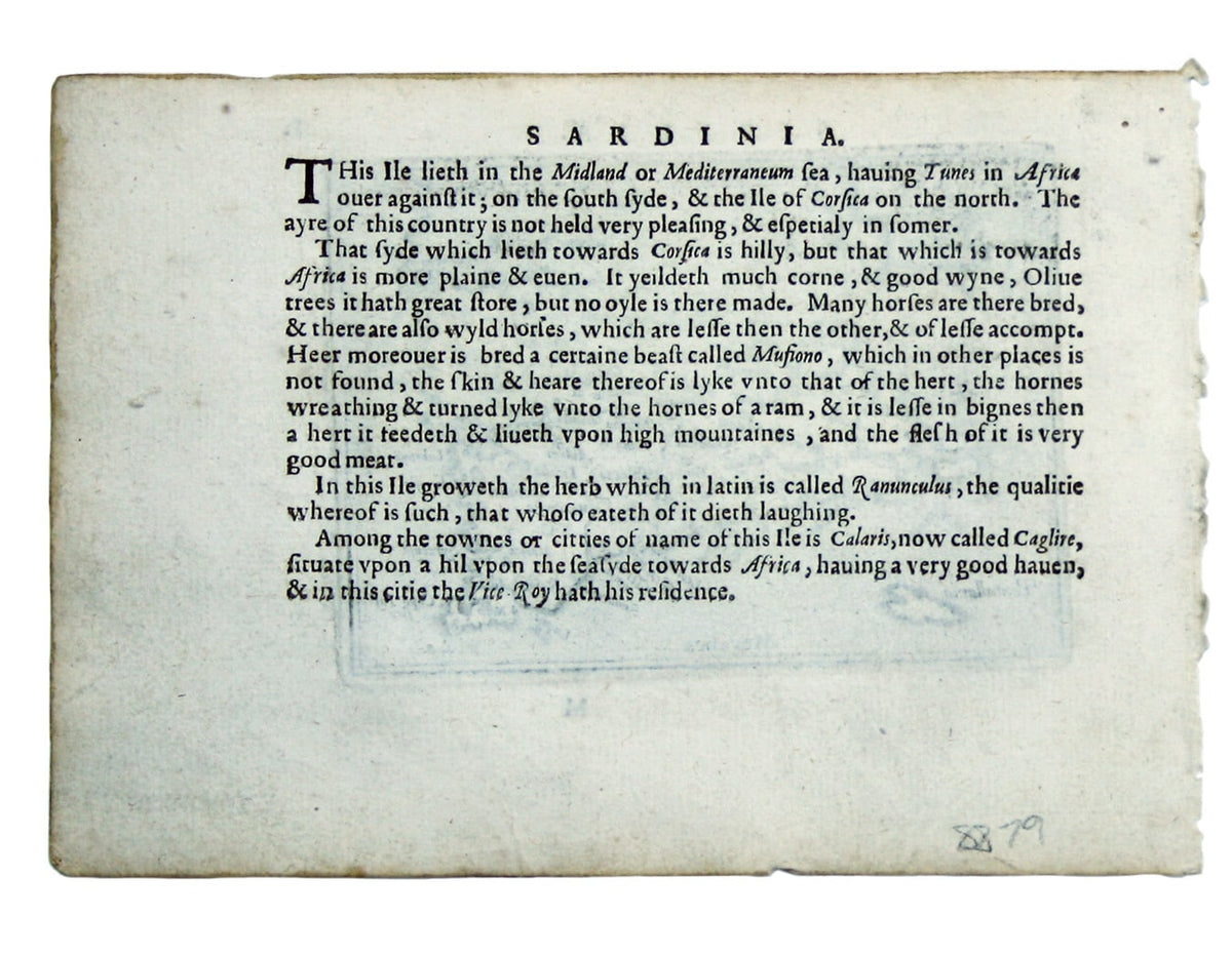 Ortelius’ Miniature Map of Sicily (with English text)