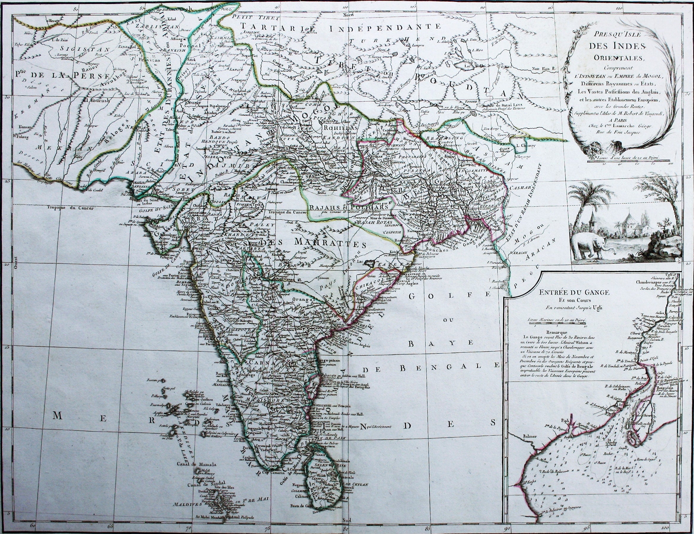 Robert de Vaugondy’s Map of The Subcontinent