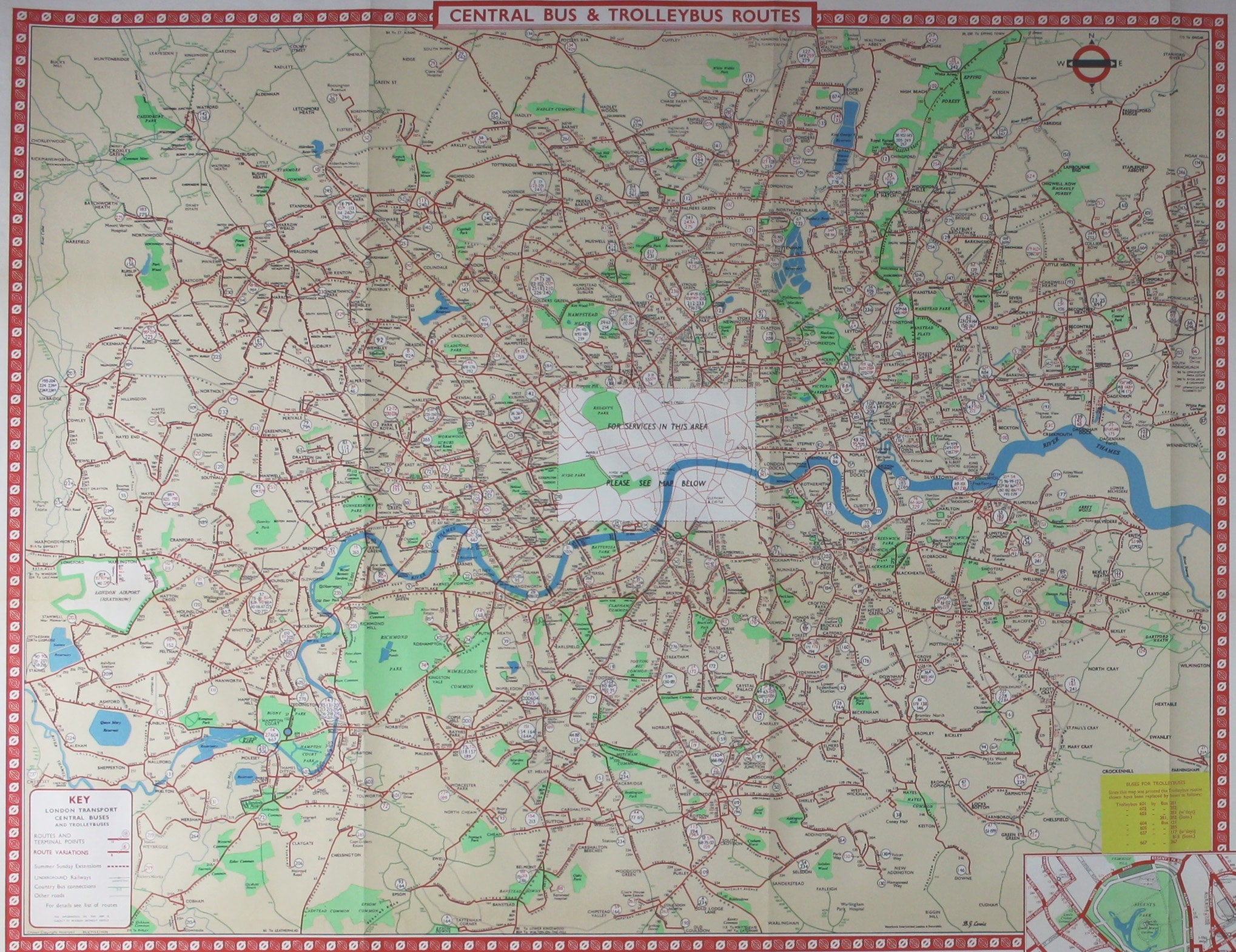 Lewis’ Quad Royal Trolleybus Map of London
