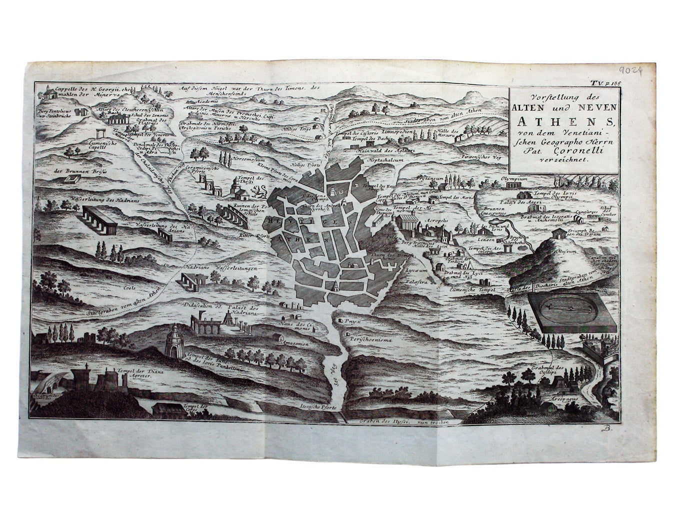 Coronelli’s Map of Athens, a German Edition