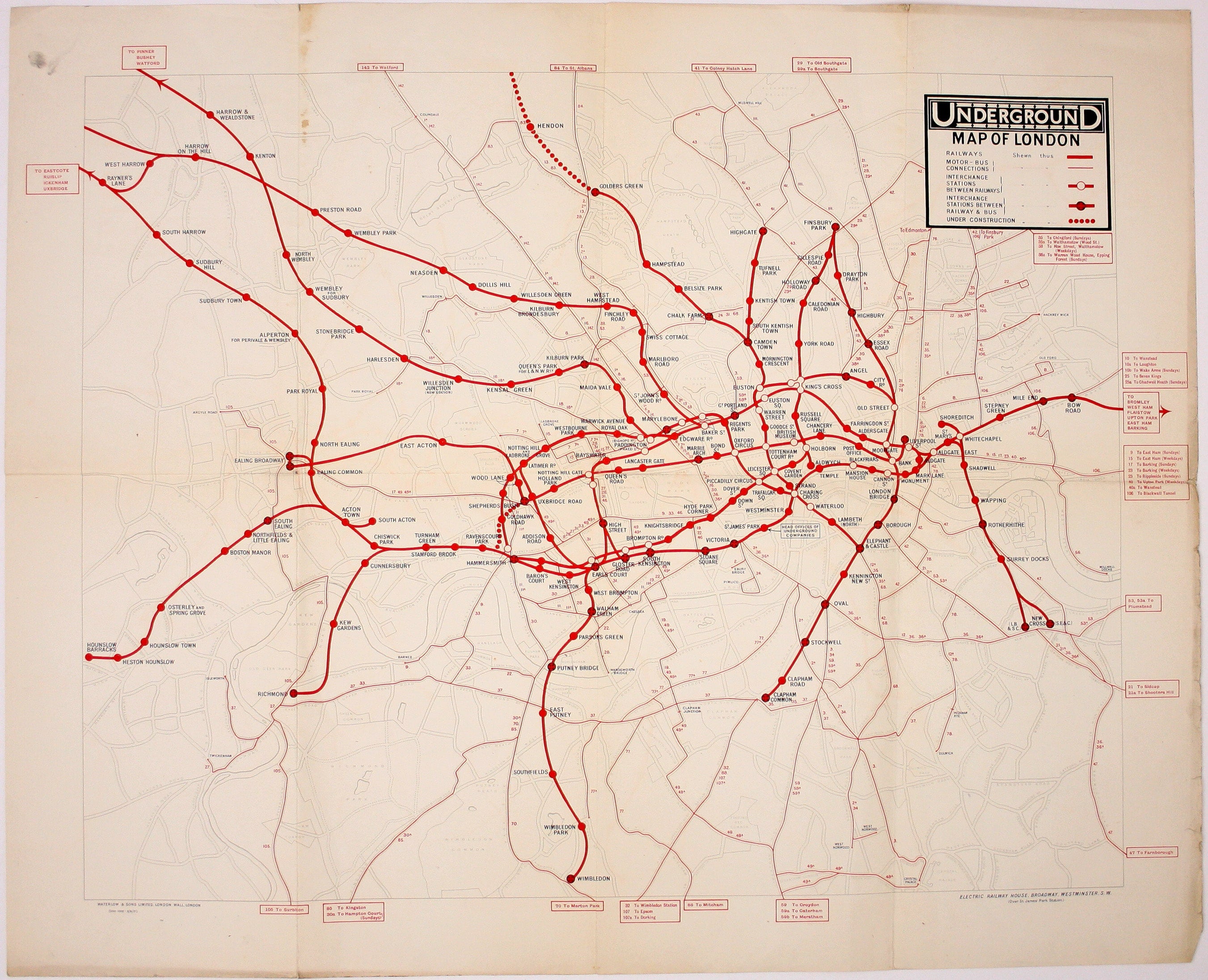 Underground Group’s 1921 Double Crown Station Map