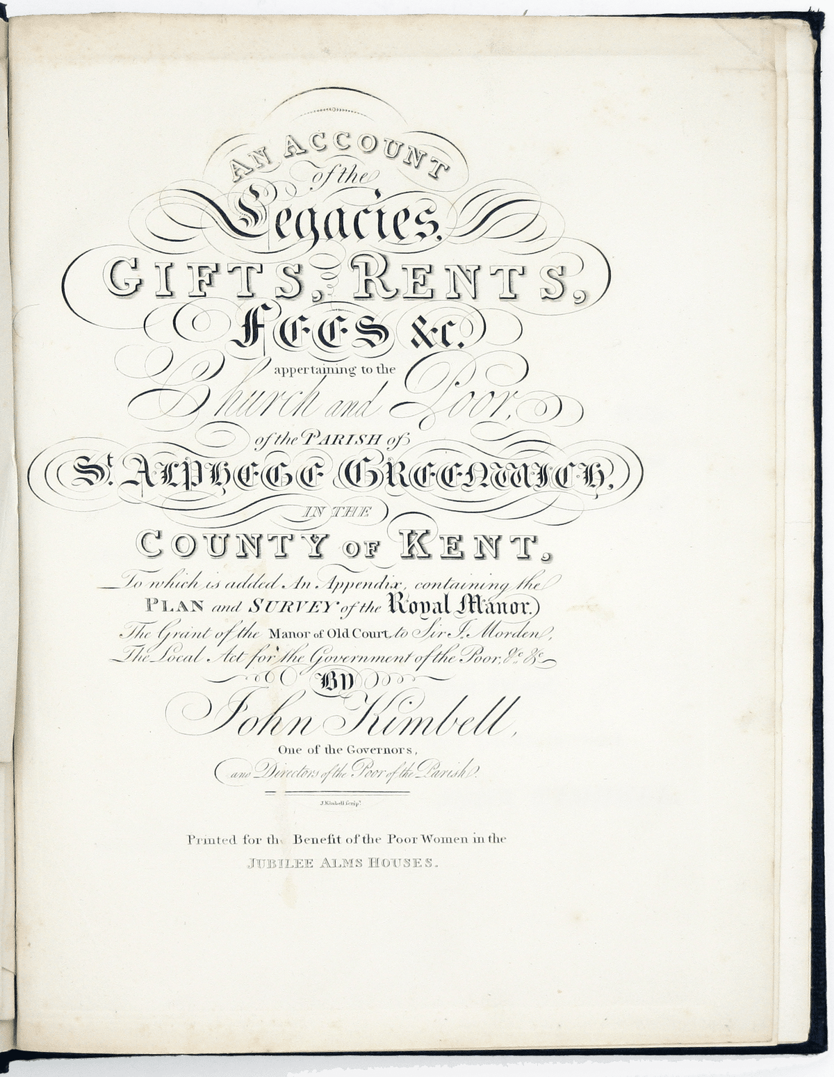Kimball’s Account of the Charitable Funds of St Alphege Greenwich