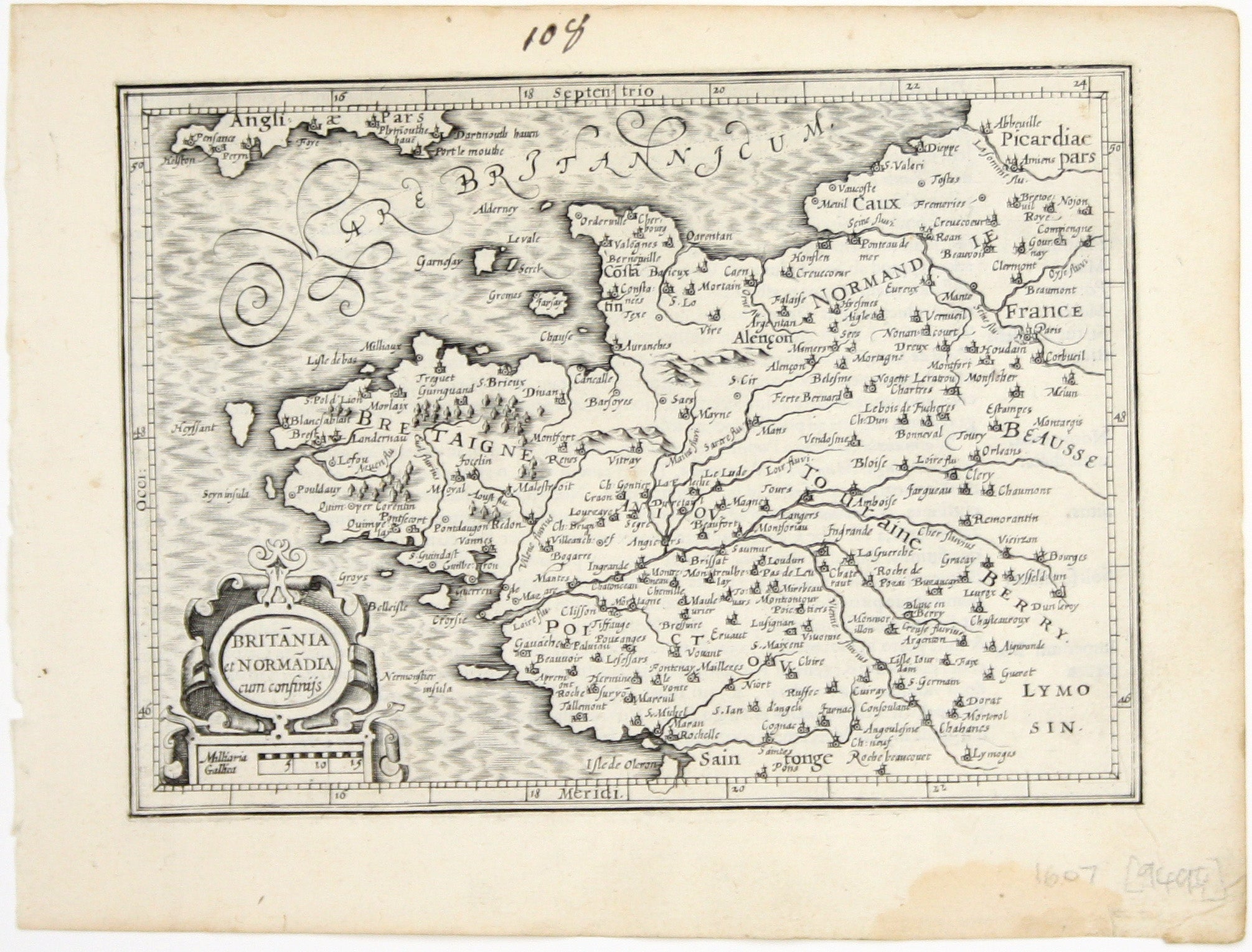 Mercator’s Miniature Map of Brittany & Normandy
