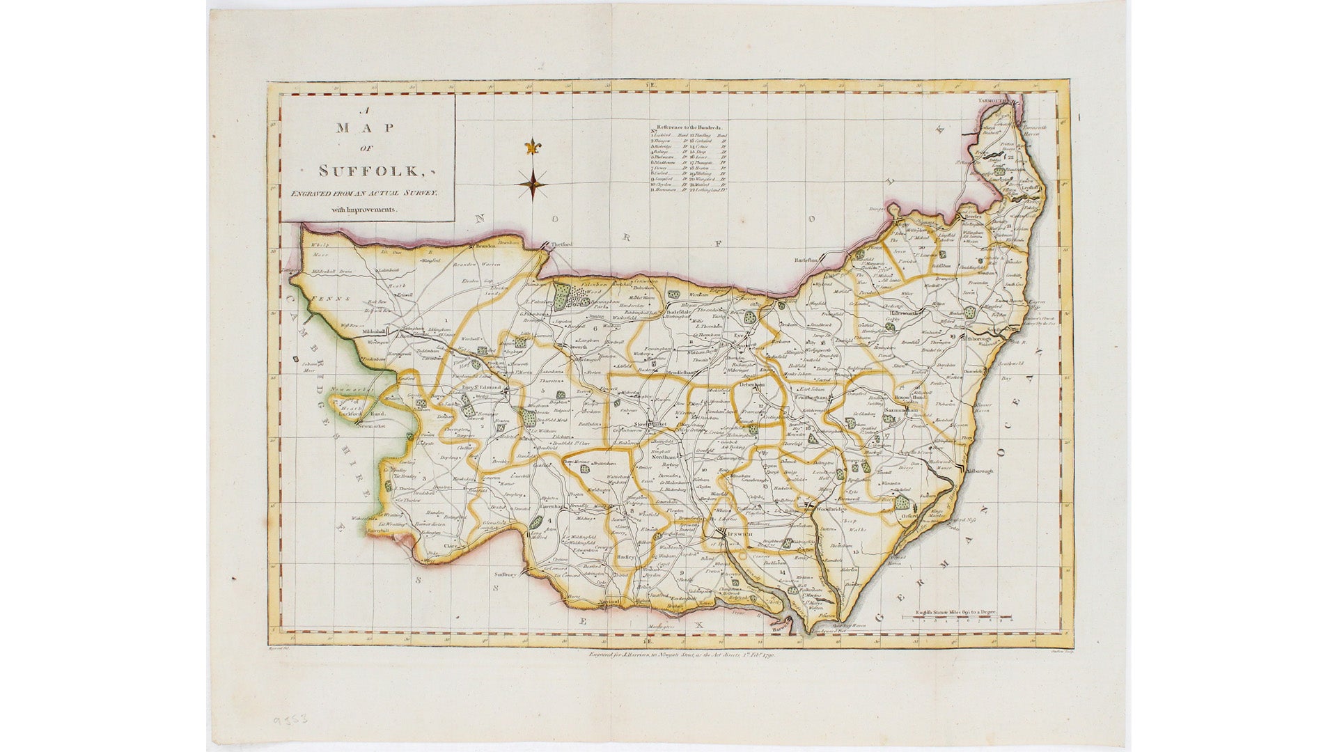Harrison's Map of Suffolk