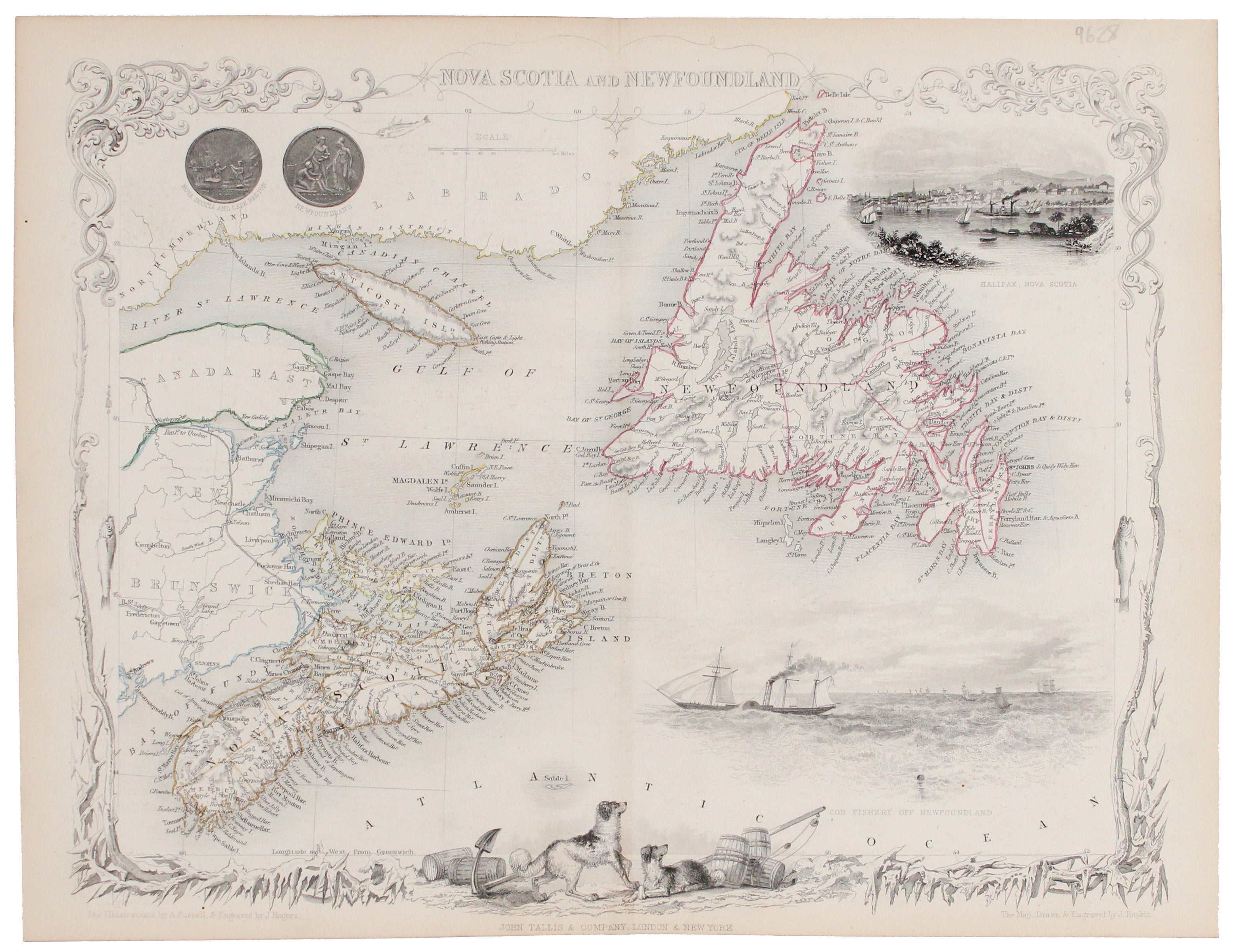 Tallis' Map of Nova Scotia