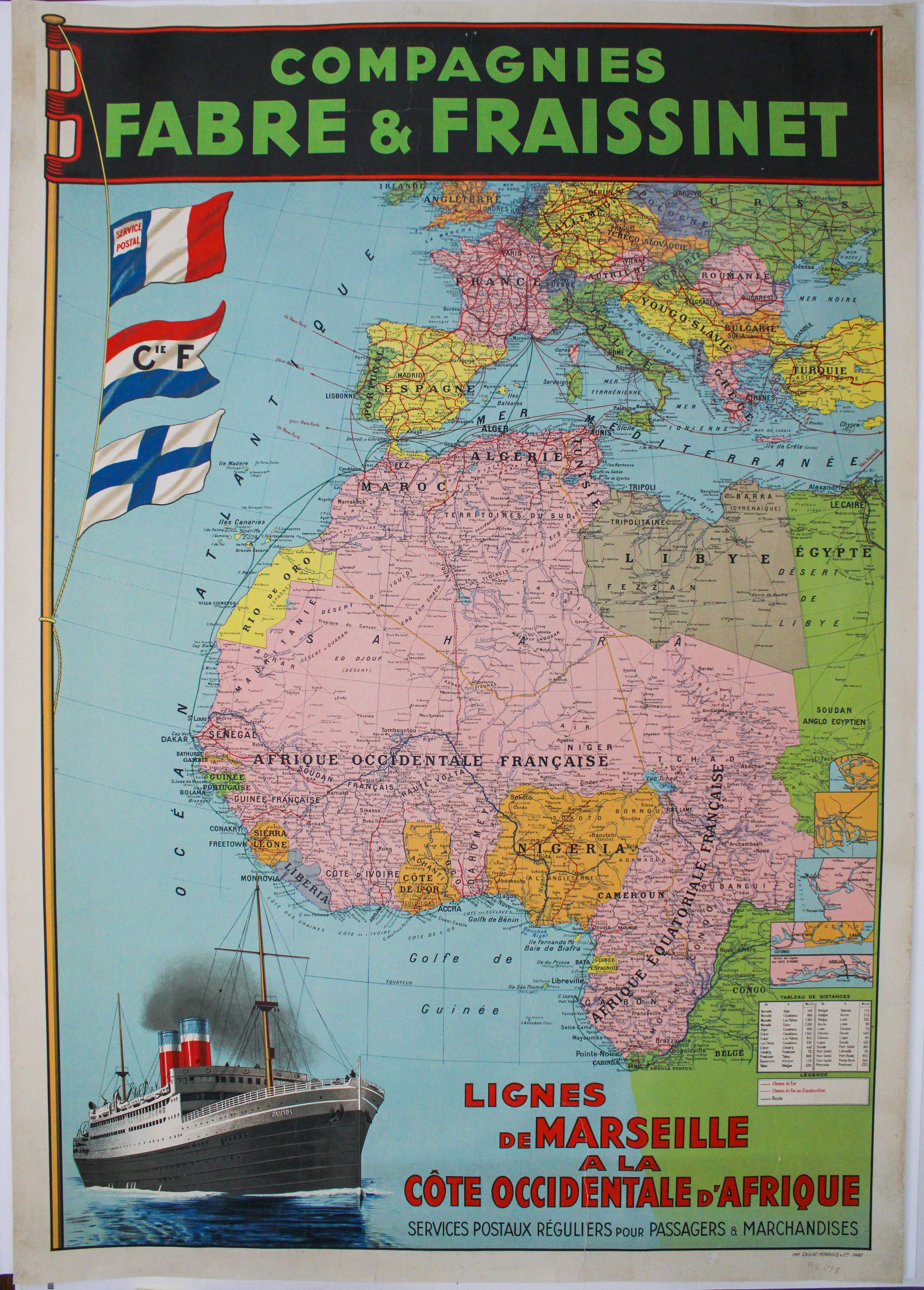 Compagnies Fabre et Frassinet West Africa Route Map