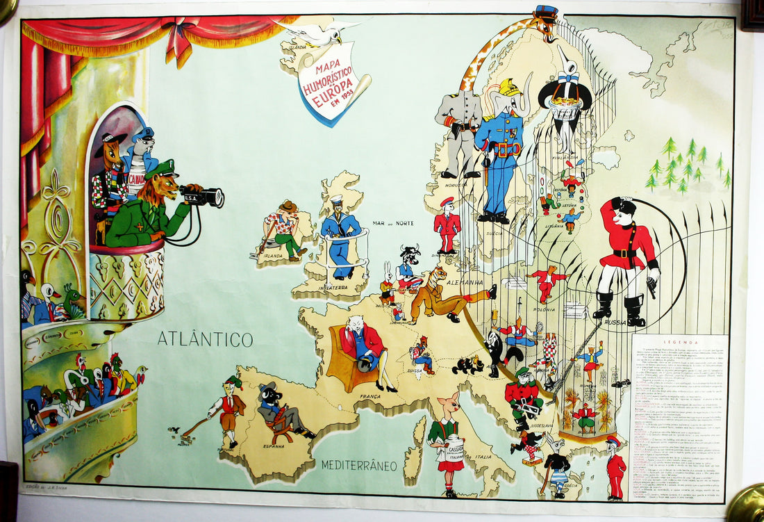 Cold War map published in Portugal, 1953