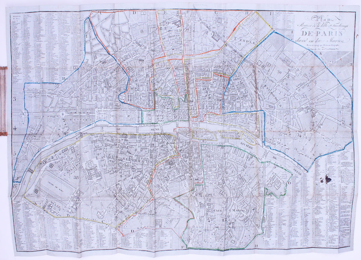 Folding Map of 1820s Paris