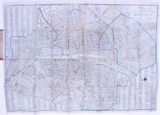 Folding Map of 1820s Paris