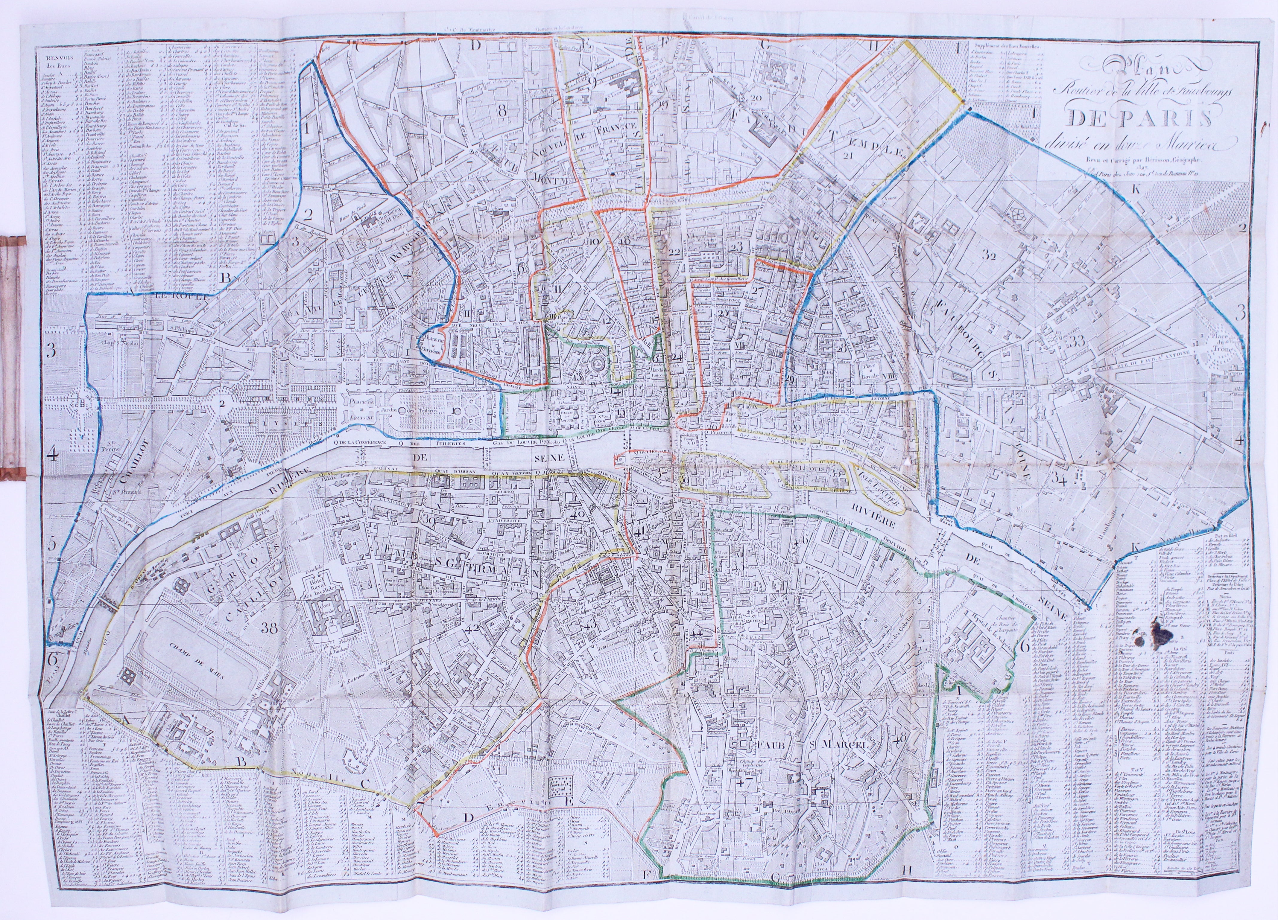 Folding Map of 1820s Paris