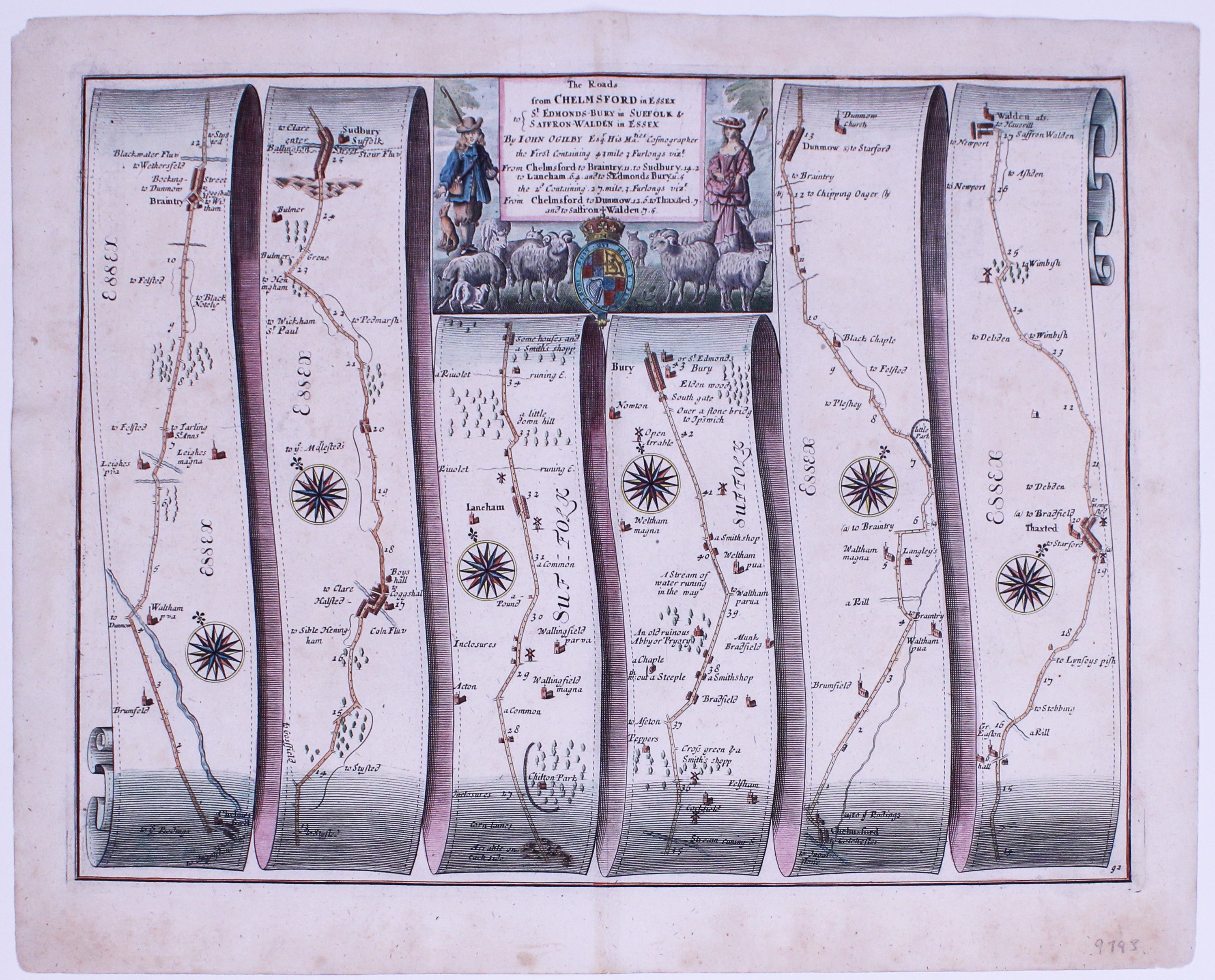 Ogilby's Road from Chelmsford to Bury St Edmunds to Saffron Walden