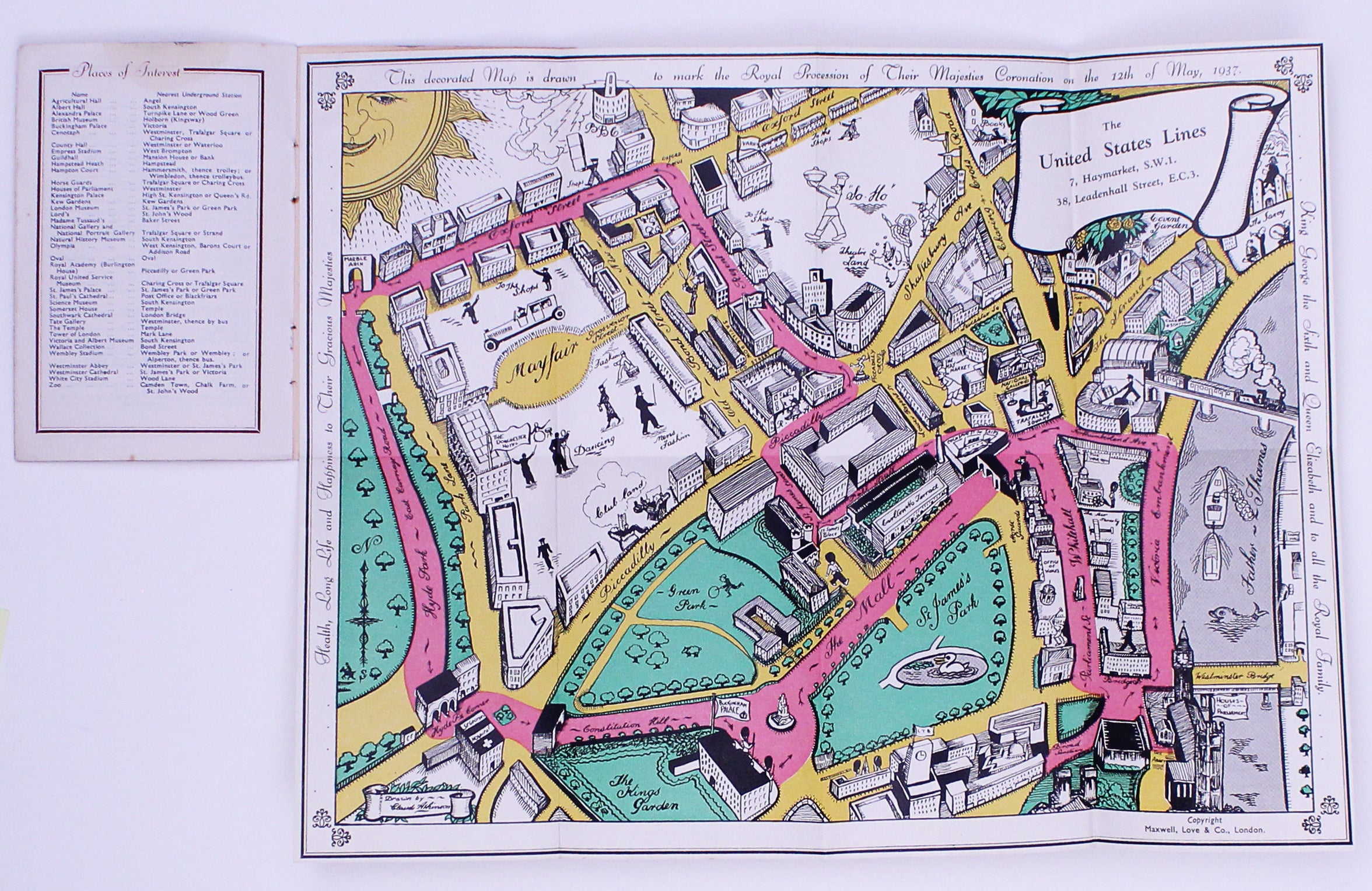 Pictorial Map of King George VI's Coronation Route