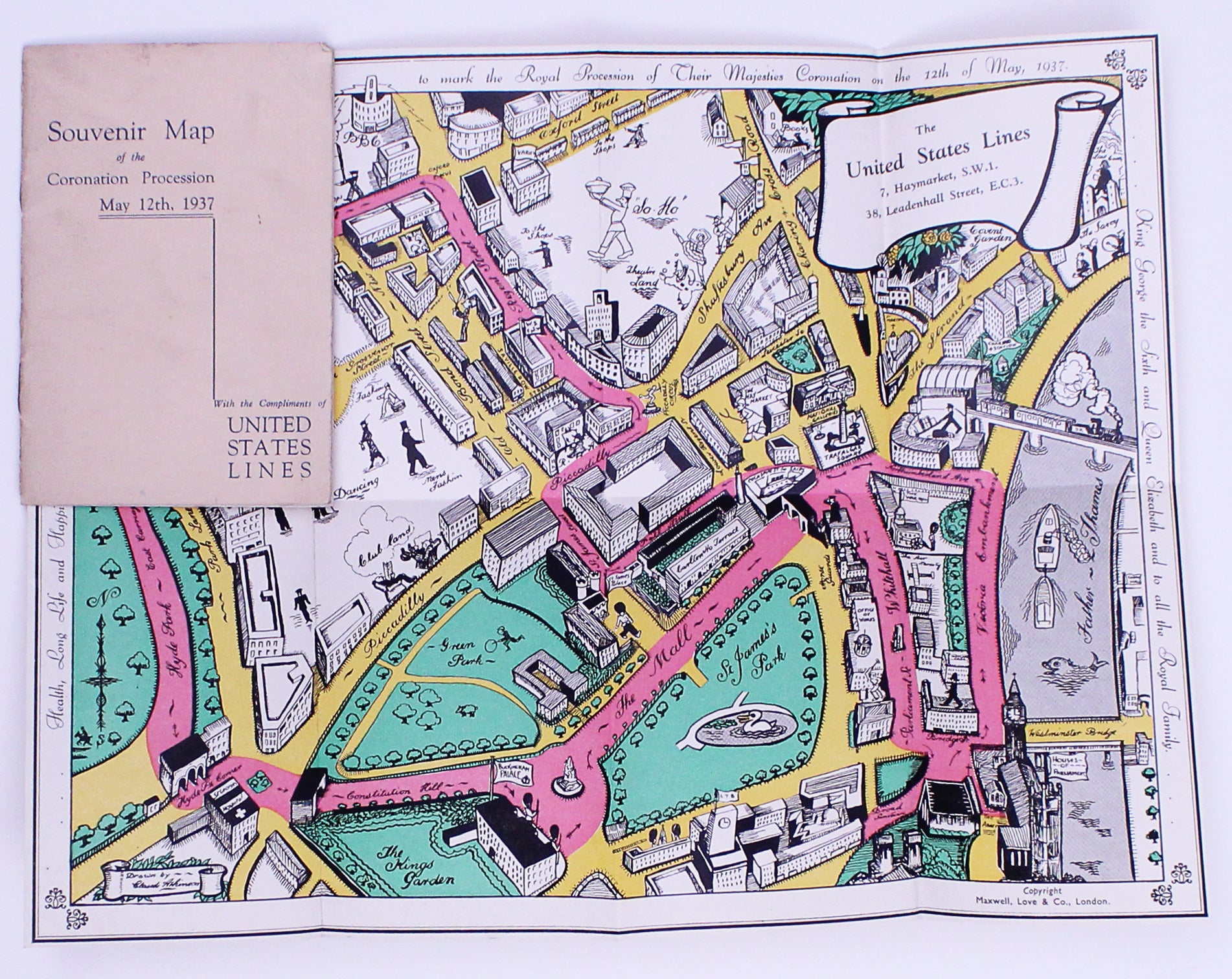 Pictorial Map of King George VI's Coronation Route