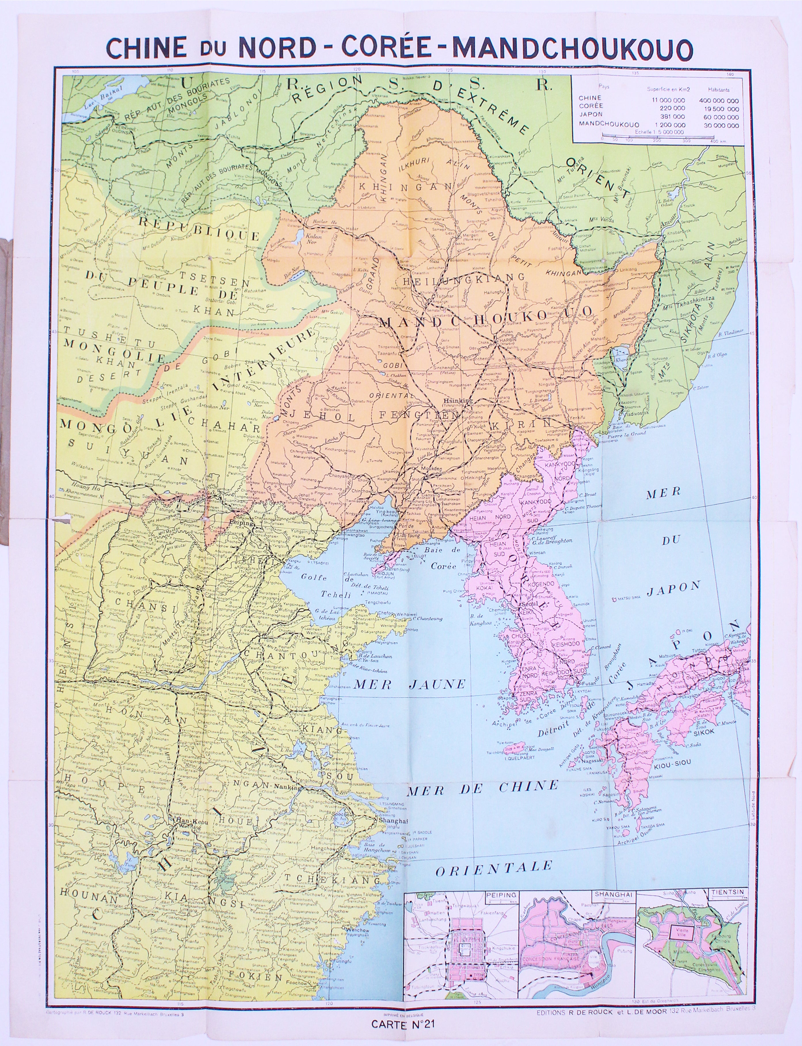 Map of Northern China with Manchukuo