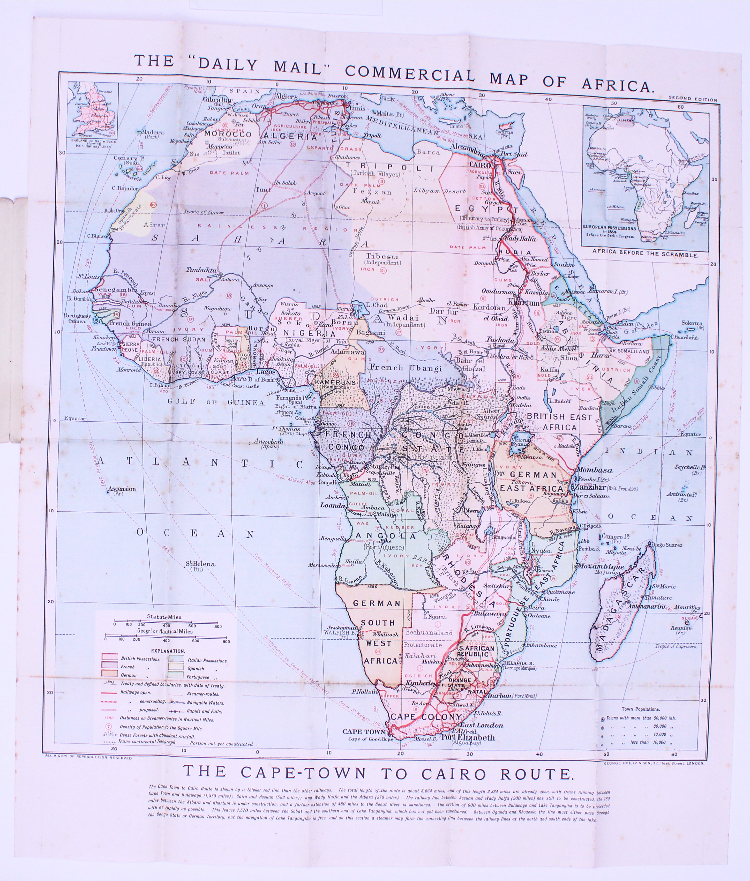 Daily Mail Cape to Cairo Railway Map, 2nd edition