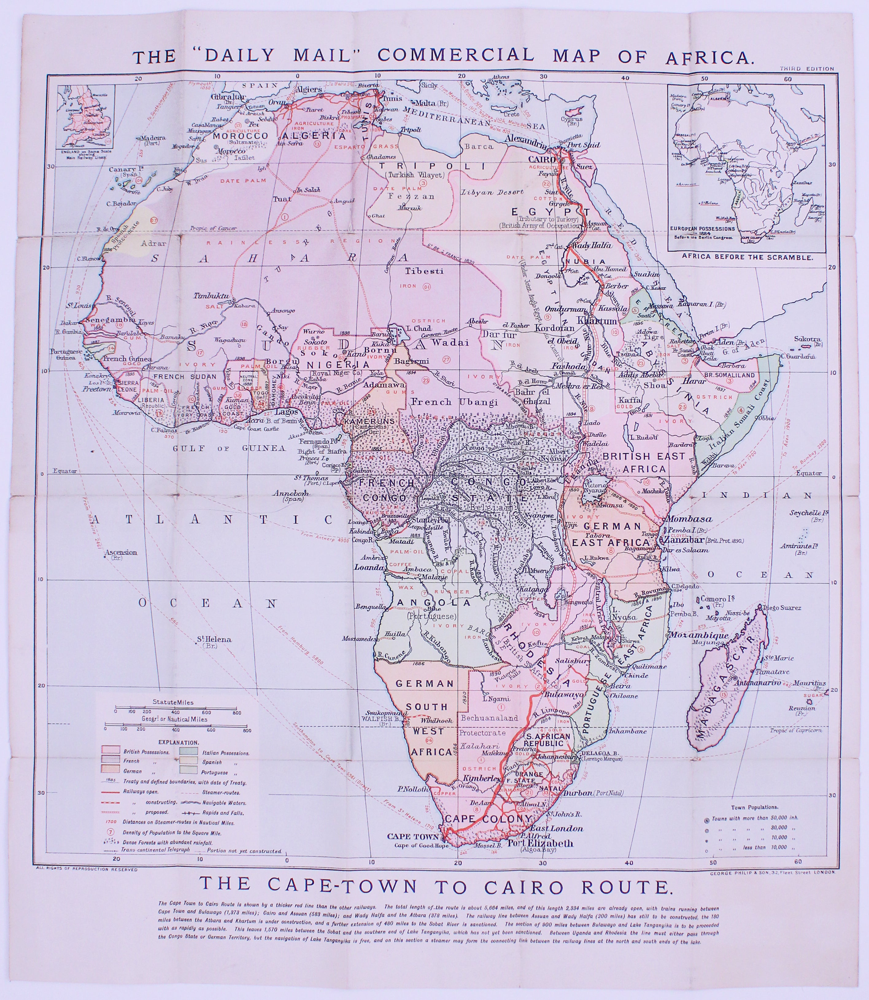 Daily Mail Cape to Cairo Railway Map, 3rd edition