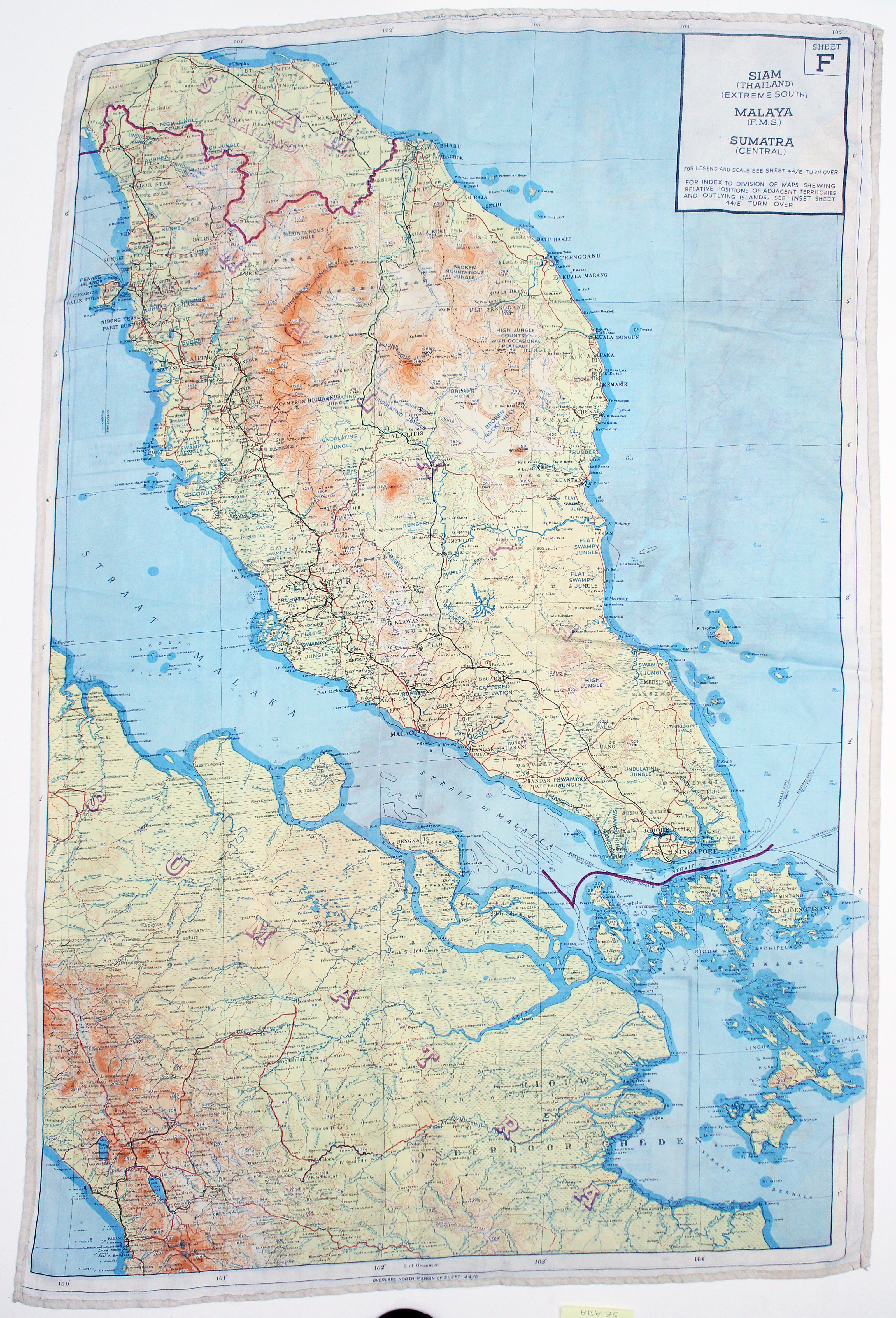 British Escape & Evasion Map of Southeast Asia
