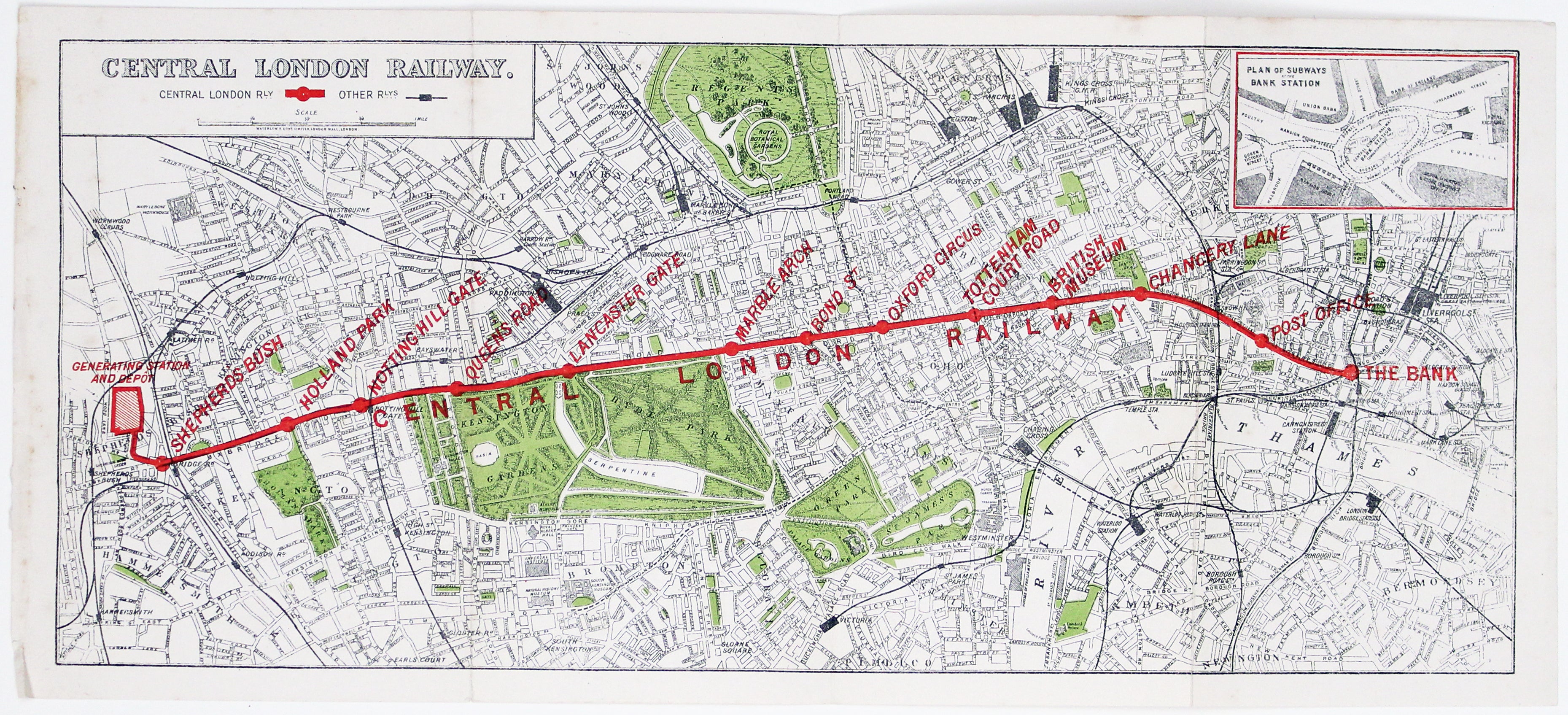 Central London Railway 1902 Passenger Map