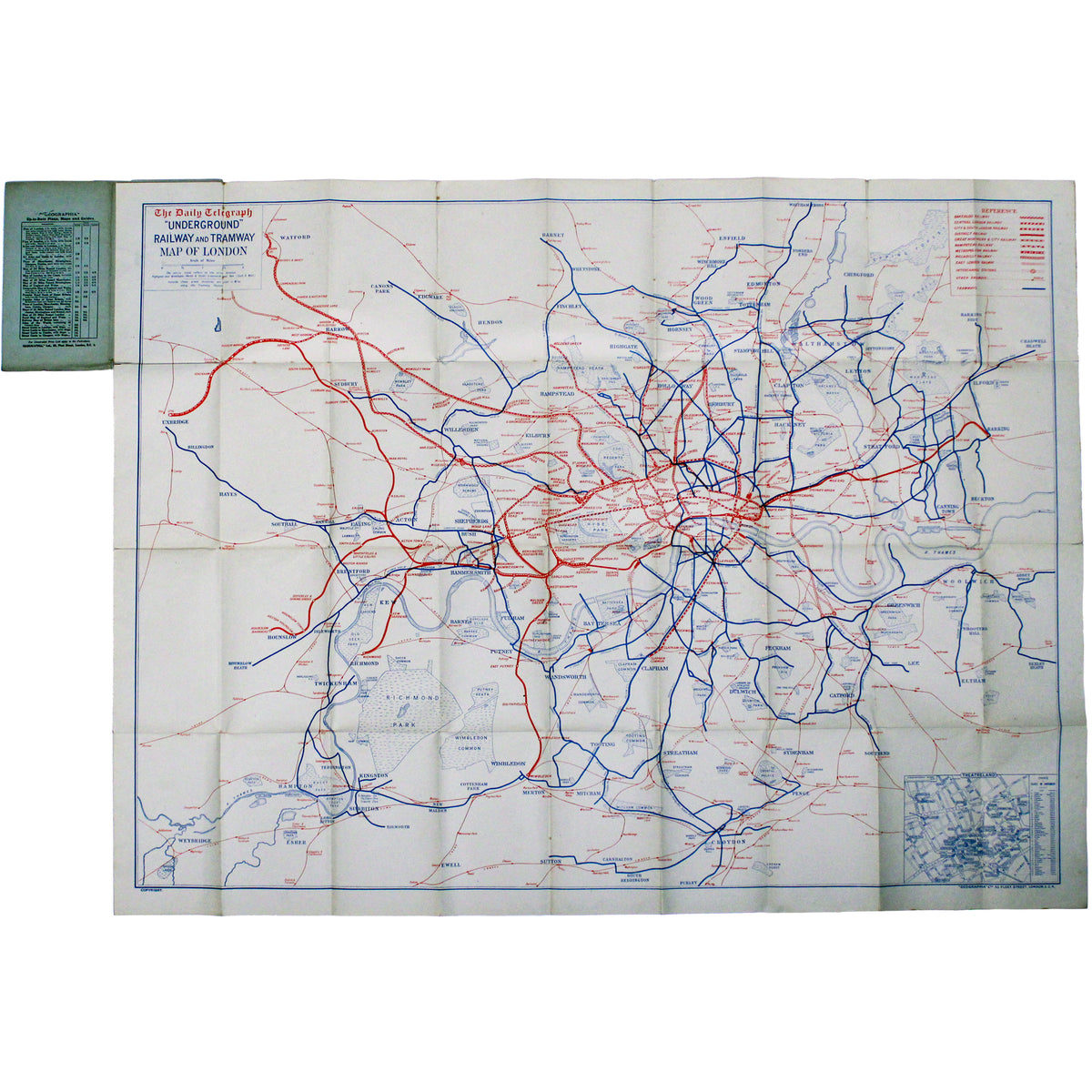 Daily Telegraph Underground Railway and Tramway Map of London