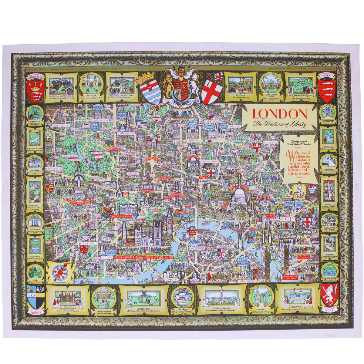 Kerry Lee's Pictorial Map of London - Festival of Britain edition