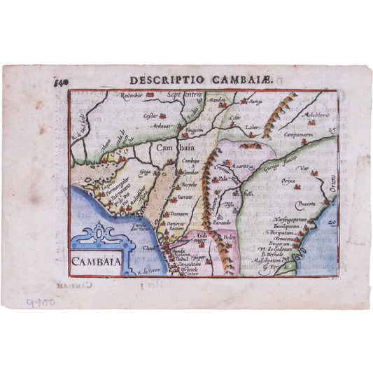 Bertius' Miniature map of Gujarat and Northern India