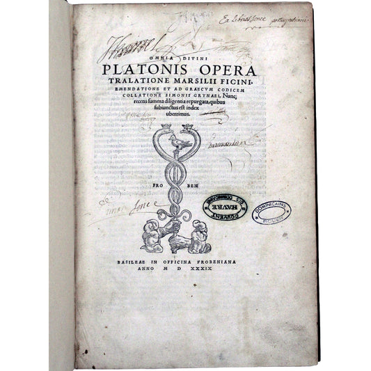 Froben edition of Ficino's Plato