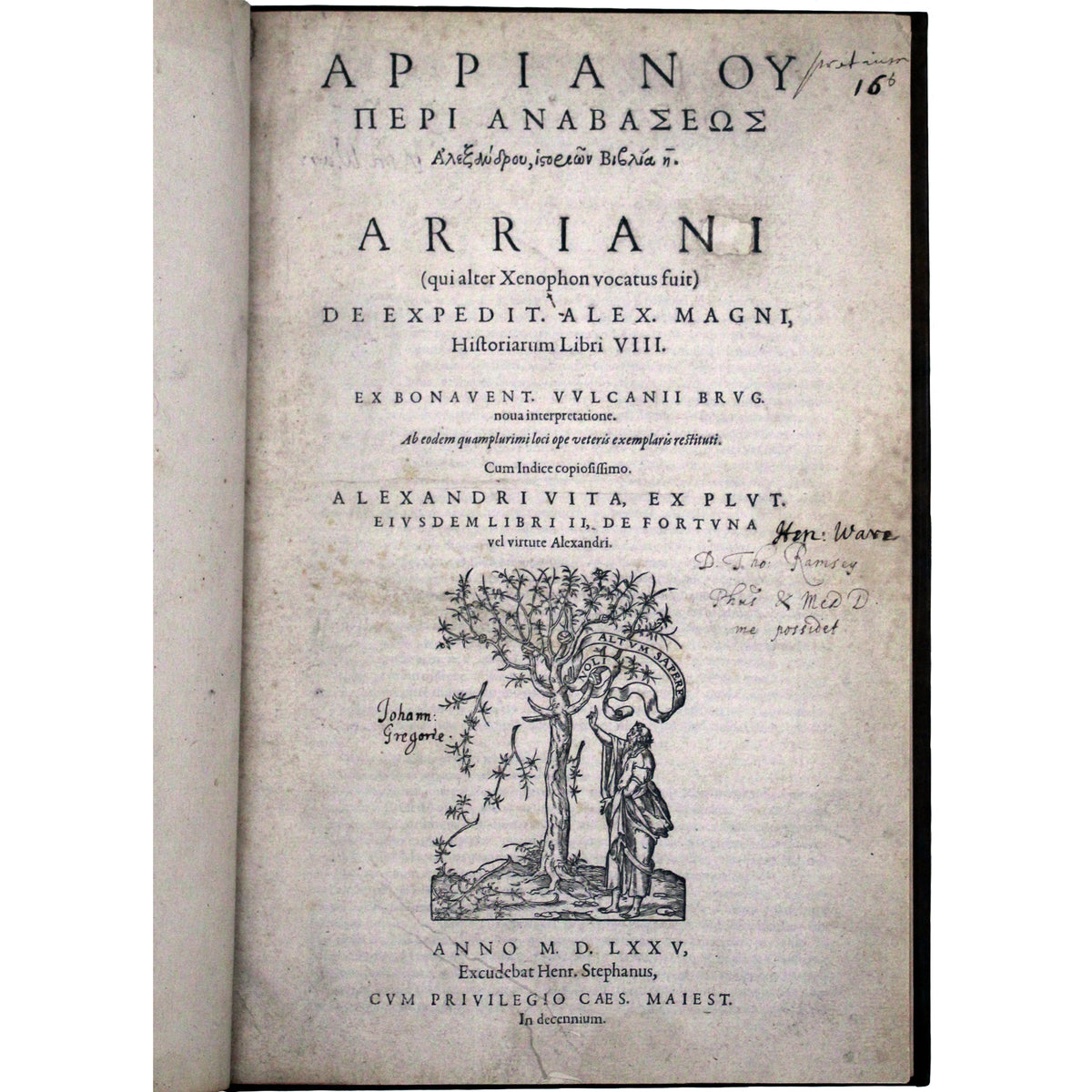 First critical edition' of Arrian's history of Alexander the Great
