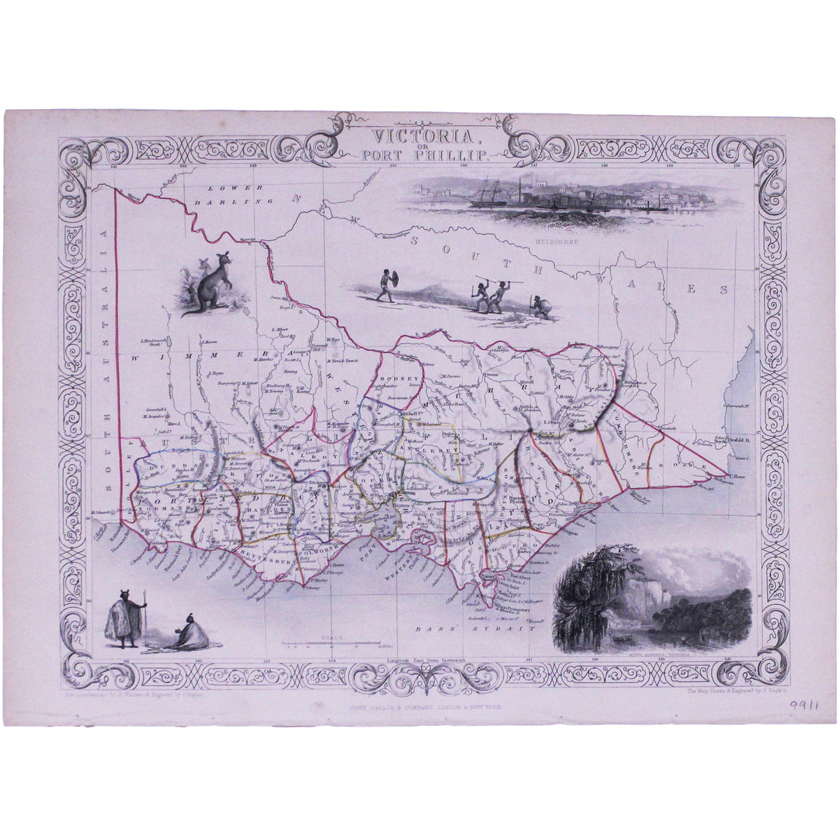Tallis' Map of Victoria
