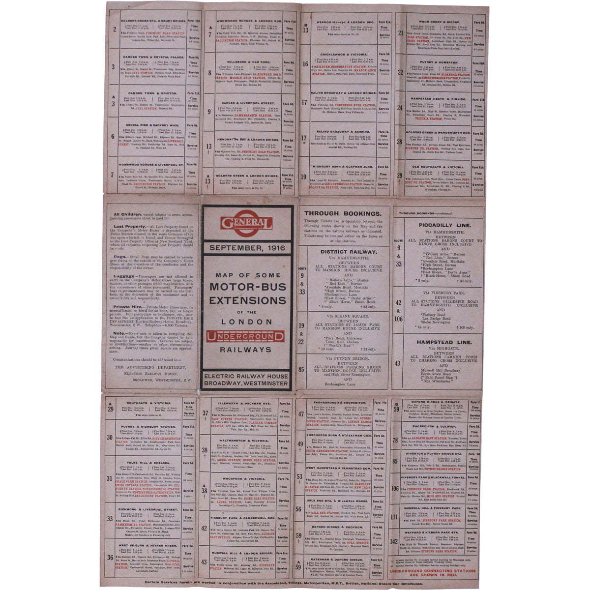 LGOC Integrated London Underground & Bus Map