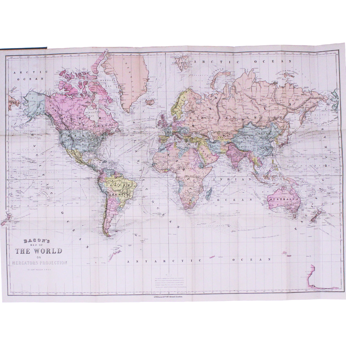 Bacon's Mercator World Map