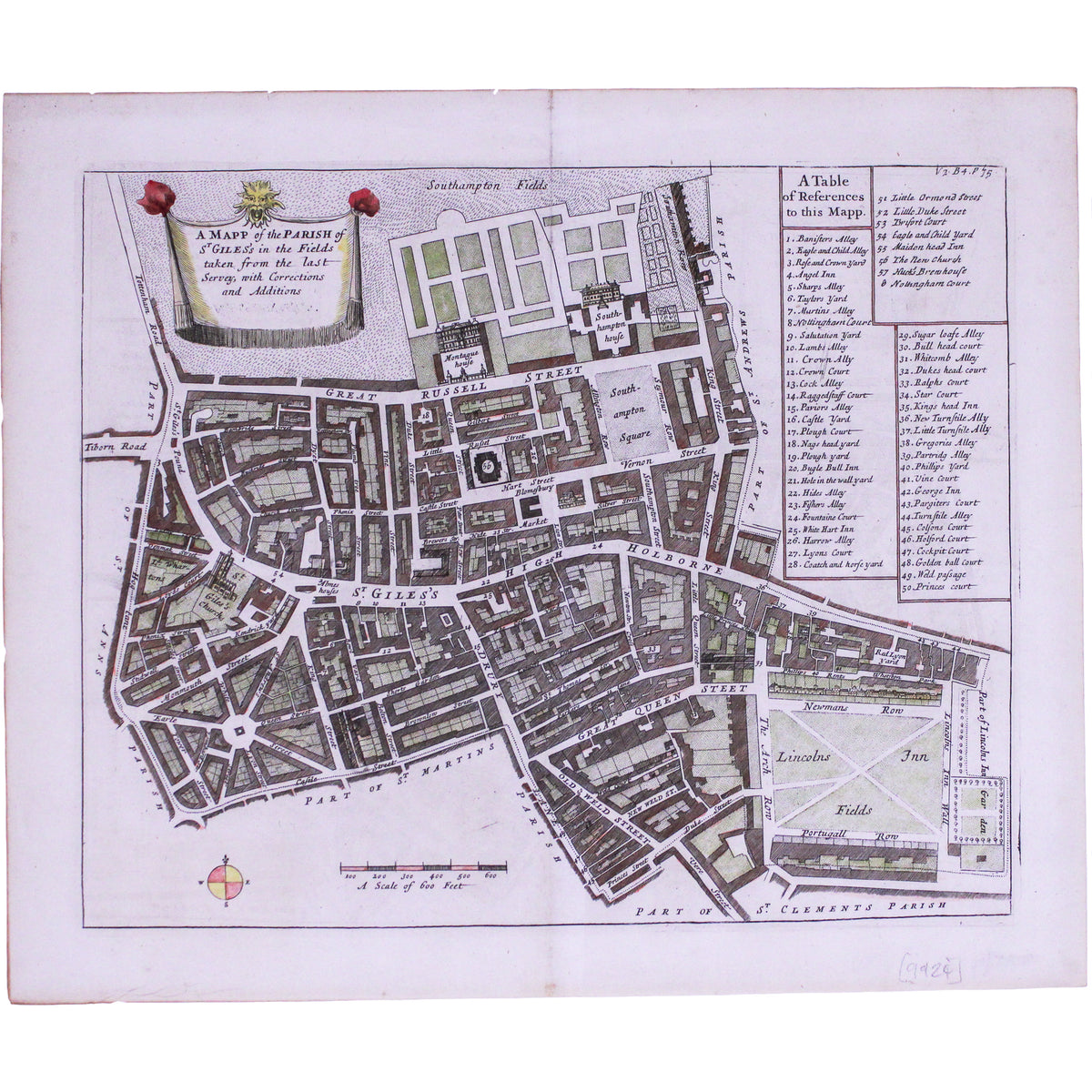 Blome's Ward Plan of St Giles in the Fields