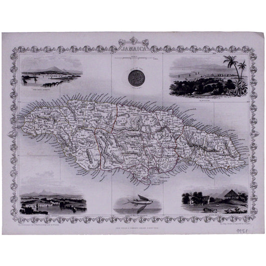 Tallis' Map of Jamaica
