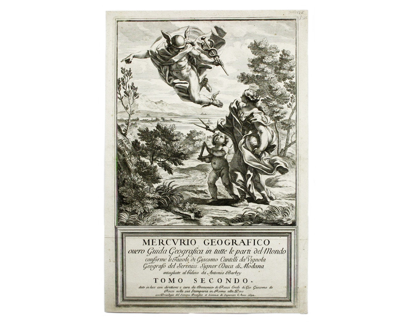 Title Page for de Rossi’s Mercurio Geografico, vol. II