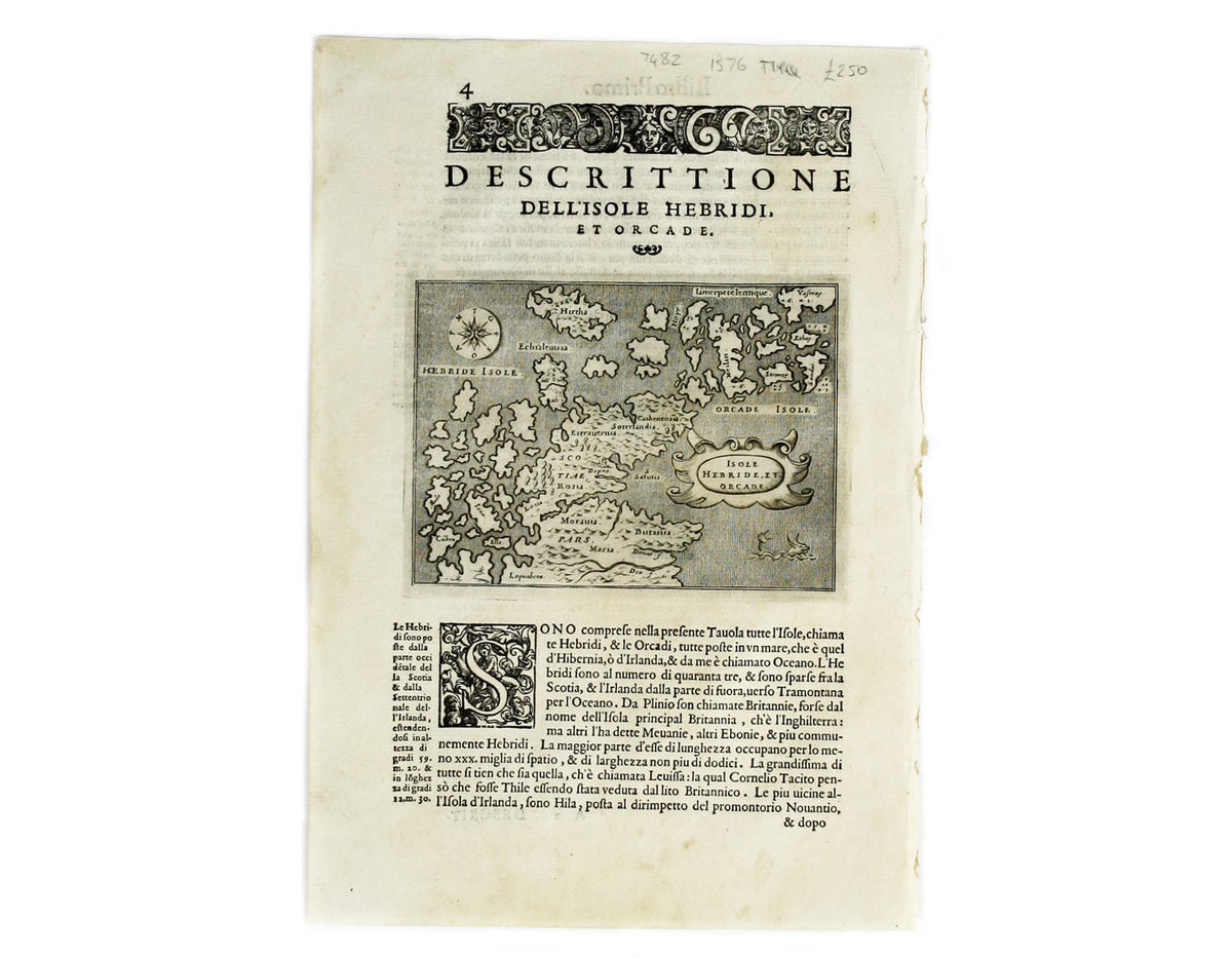Porcacchi’s map of the Orkneys & Hebrides