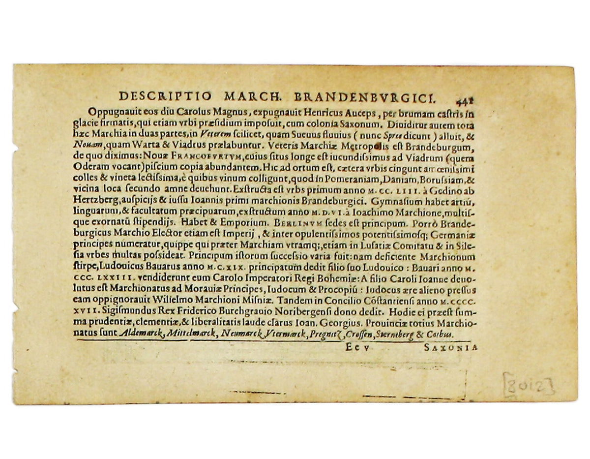 Bertius’ Miniature Saxony
