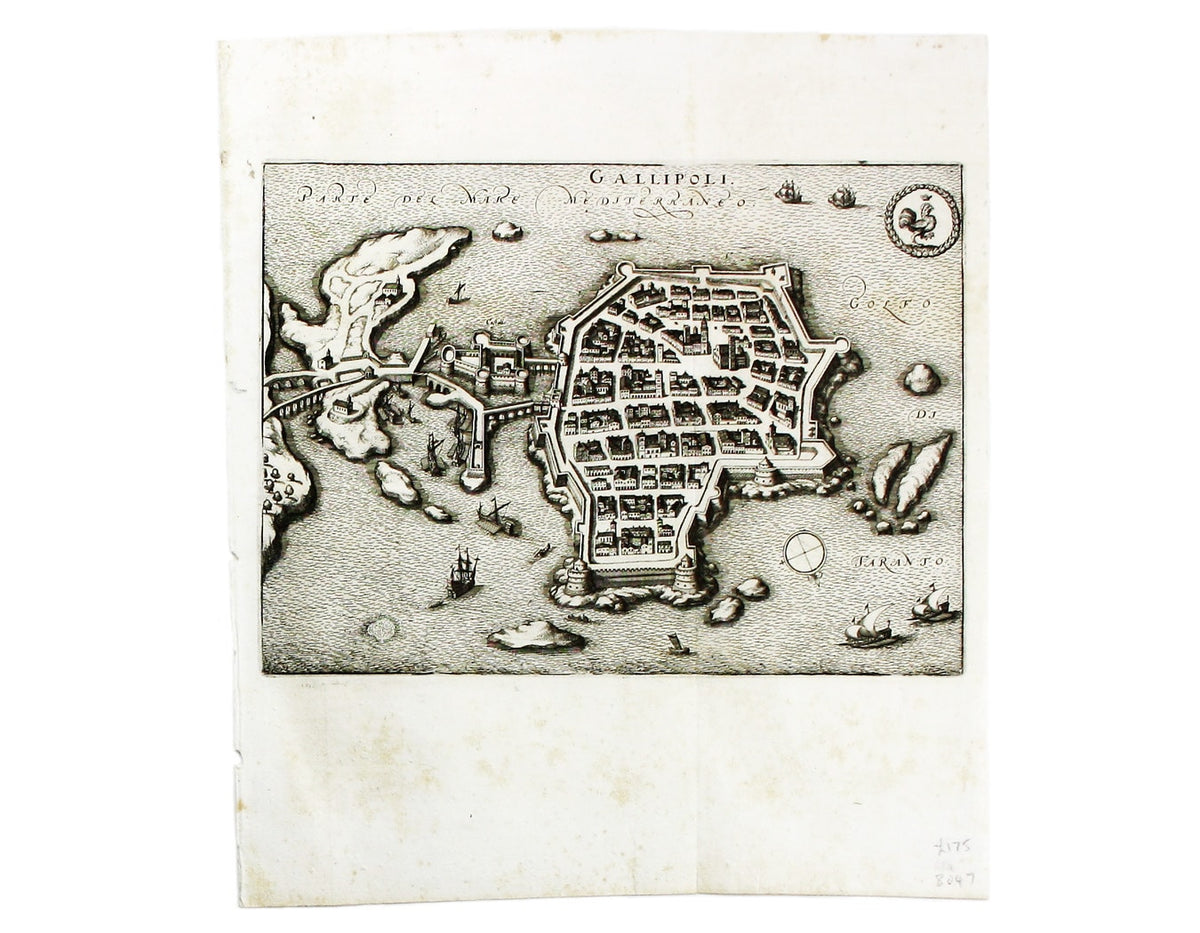 Merian's map of Gallipoli in Apulia
