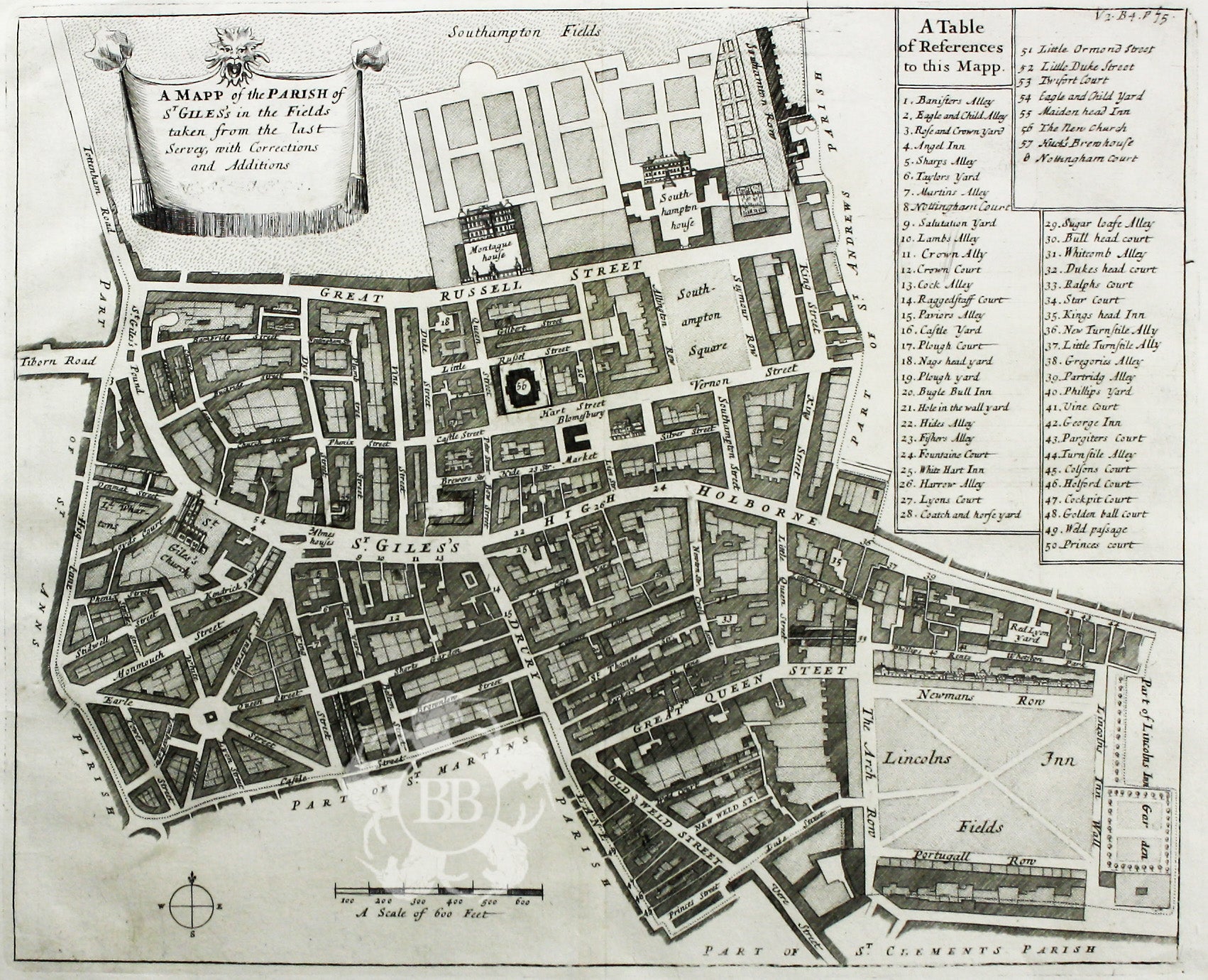 Blome’s Ward Plan of St Giles