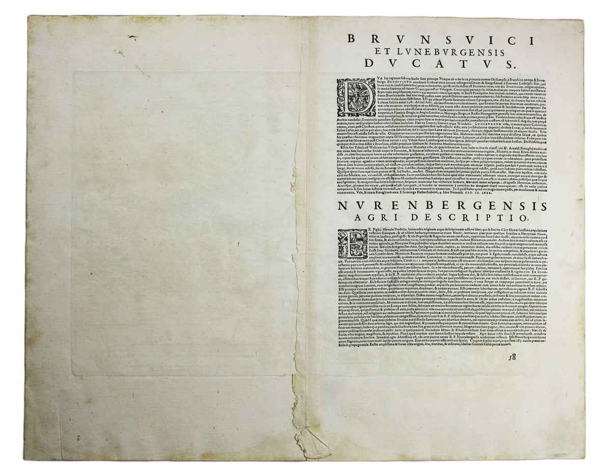 Ortelius' Duchy of Brunswick-Lüneburg & Nuremberg