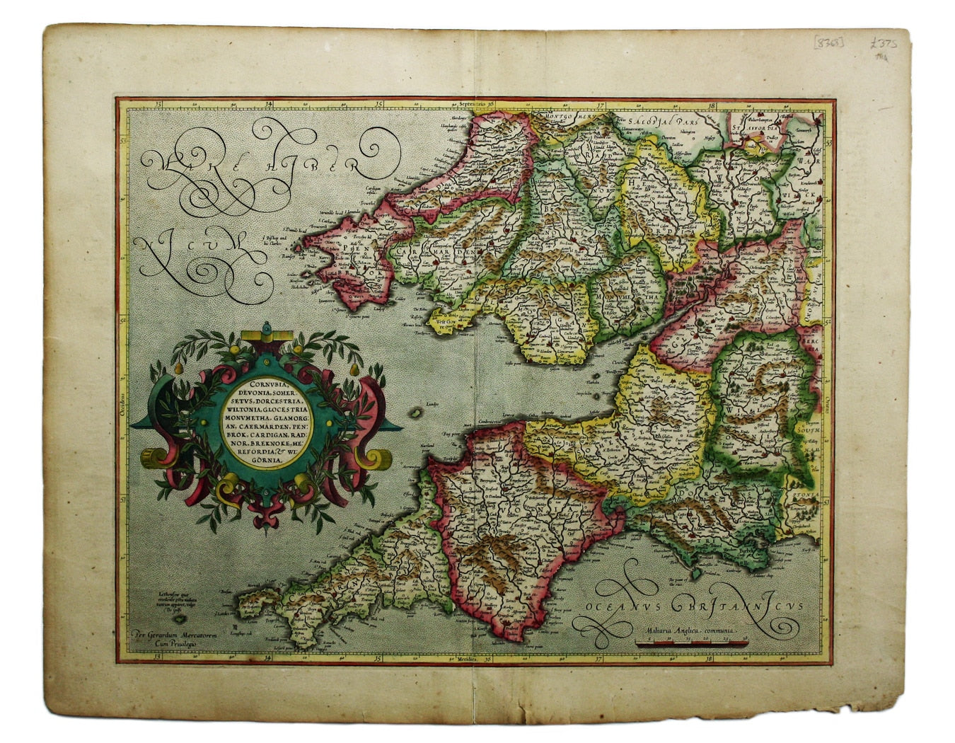 Mercator's Map of Southwestern England